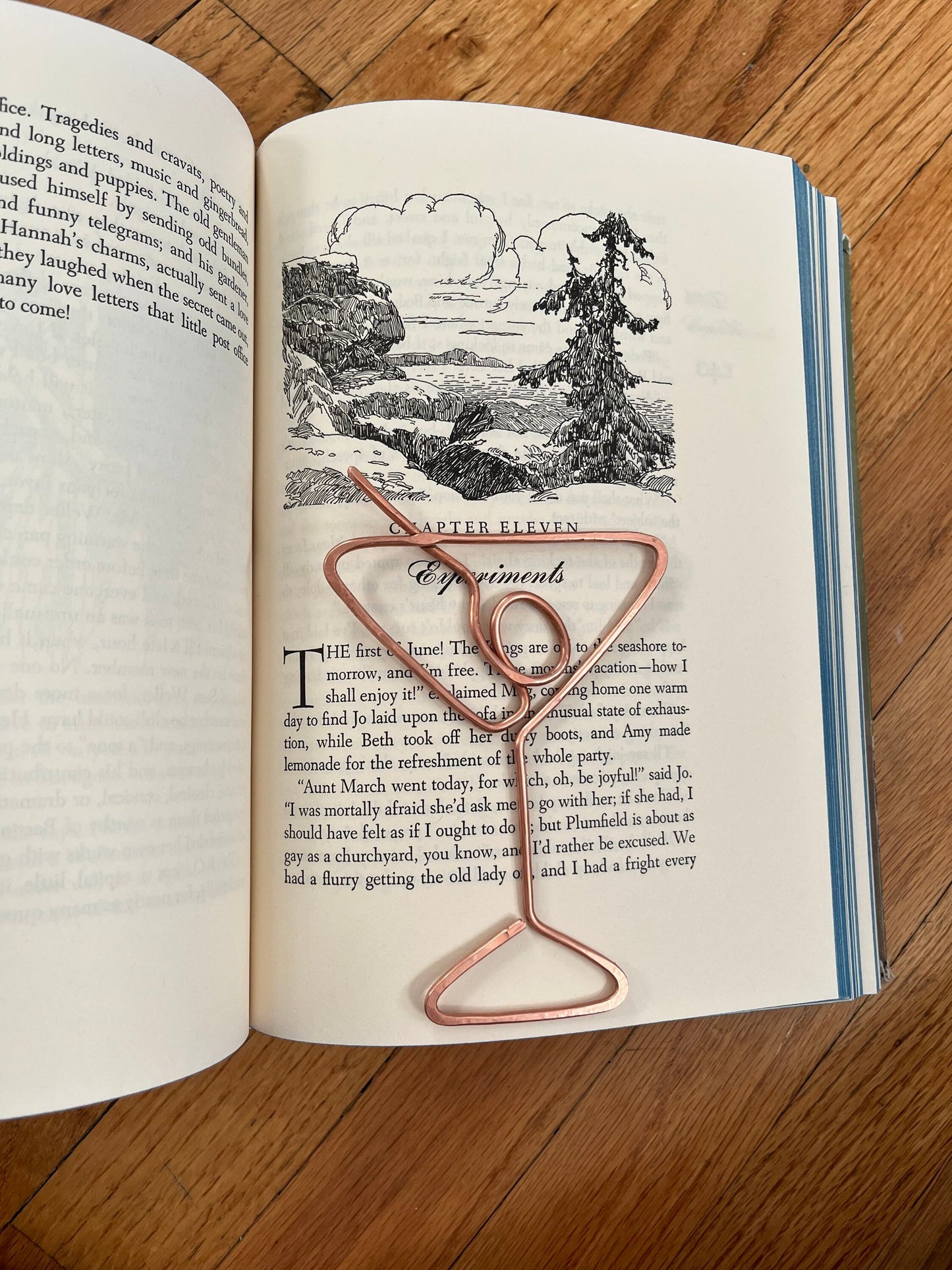 Copper Martini Handmade Bookmark: Book Lover Gift, Book Jewelry Reading Accessory