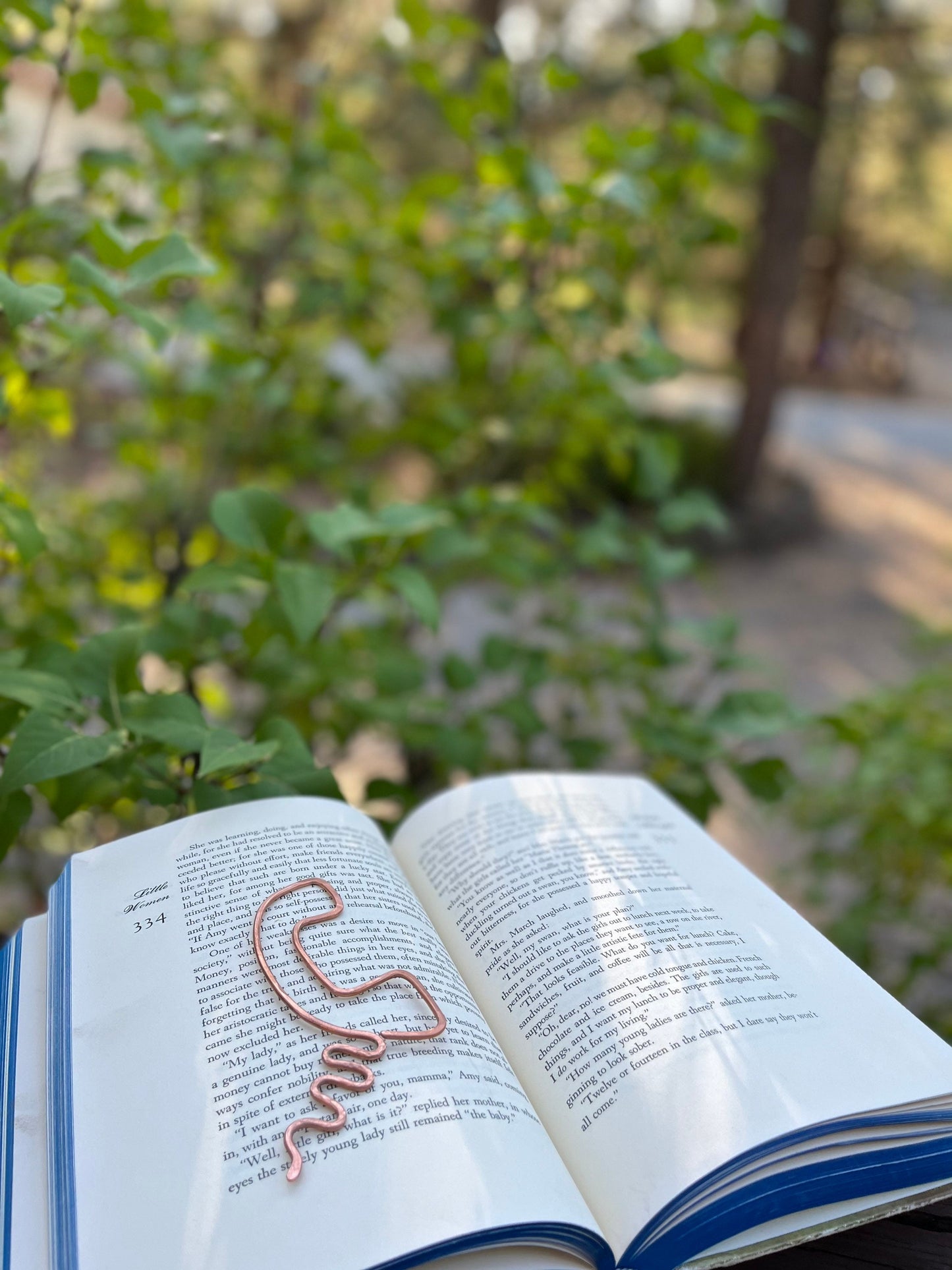 Phone Bookmark | Handmade Salvaged Copper Wire Line Art | Bookworm Gift | Reading Journal Stationary | Notebook Accessories | Book Jewelry