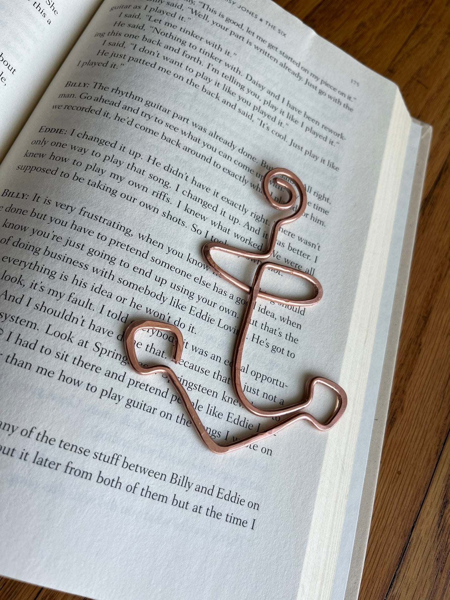 Navy Anchor Bookmark | Handmade Copper Wire Line Art | USA Navy Military Seals Seabees | Bookworm Reading Accessories | Notebook Stationary