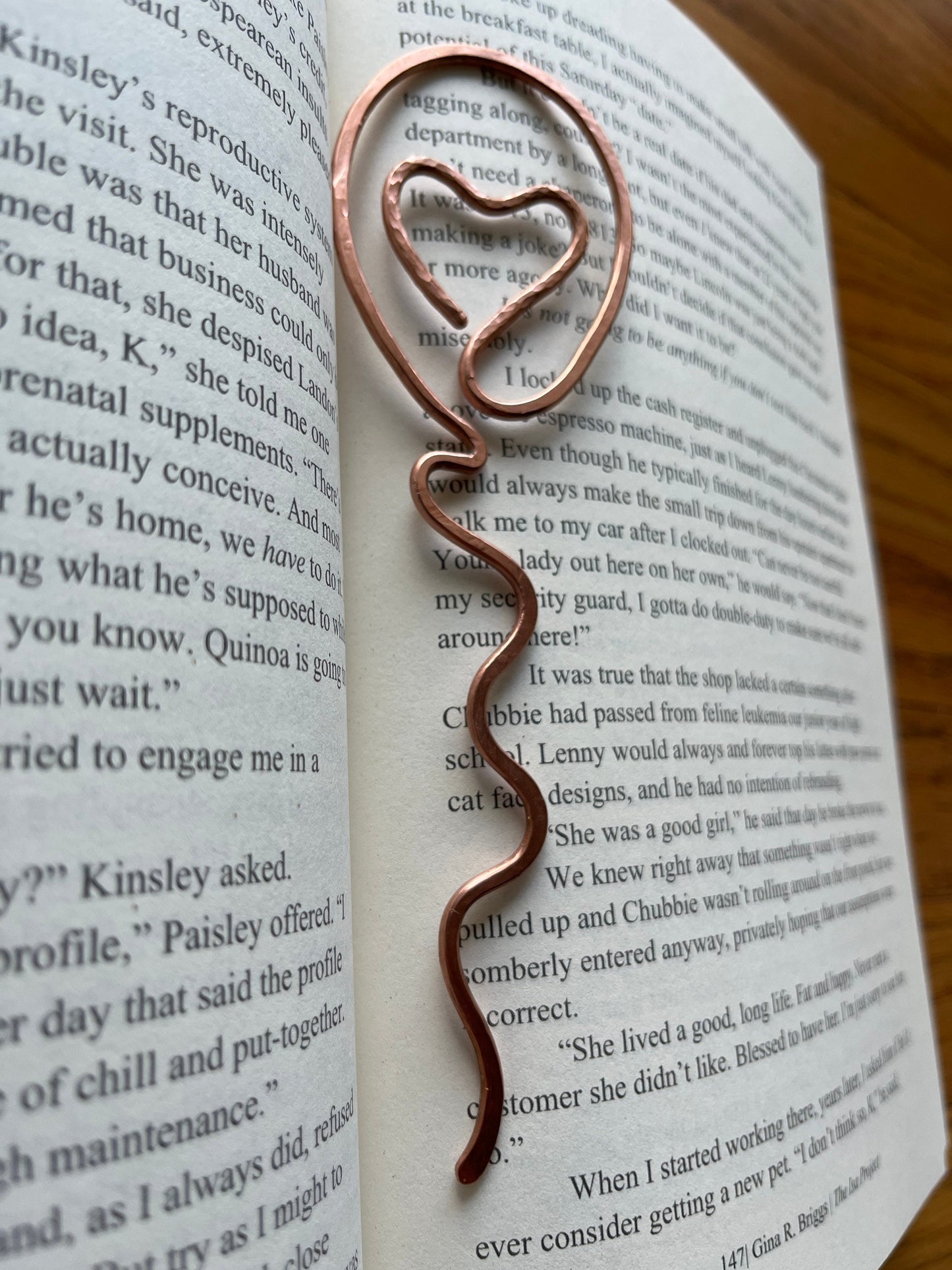 Copper Happy Birthday Balloon Bookmark: Handmade Bookworm Gift Reading Stationary, Book Club Party Decoration