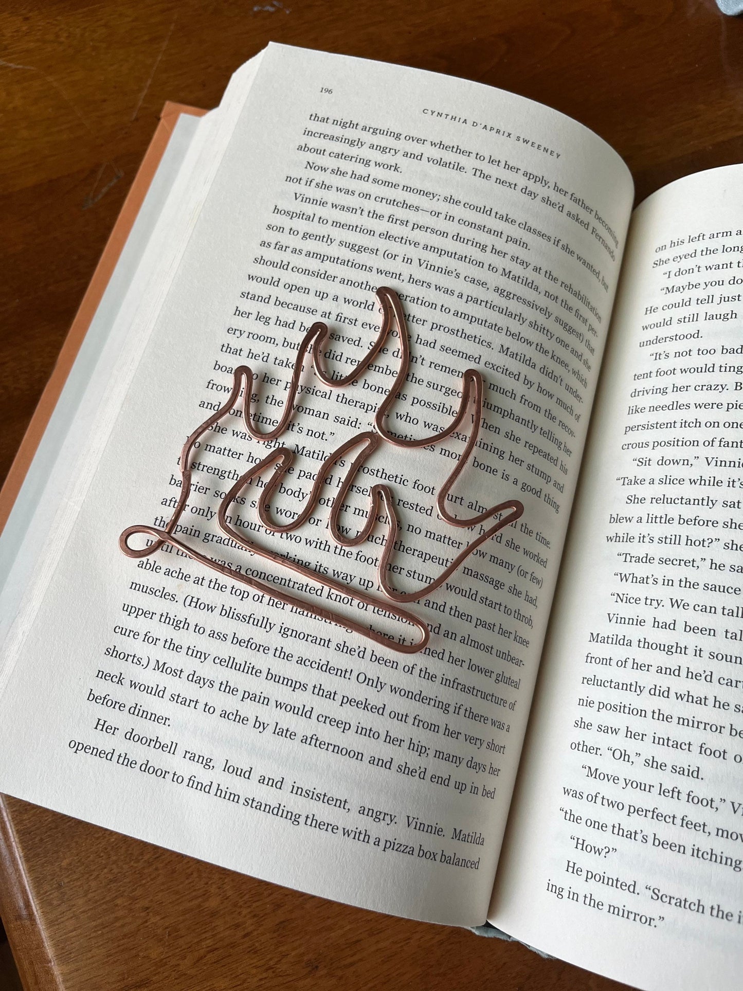 Copper Wire Camp Fire Handmade Bookmark: Book Lover Gift Reading Stationary