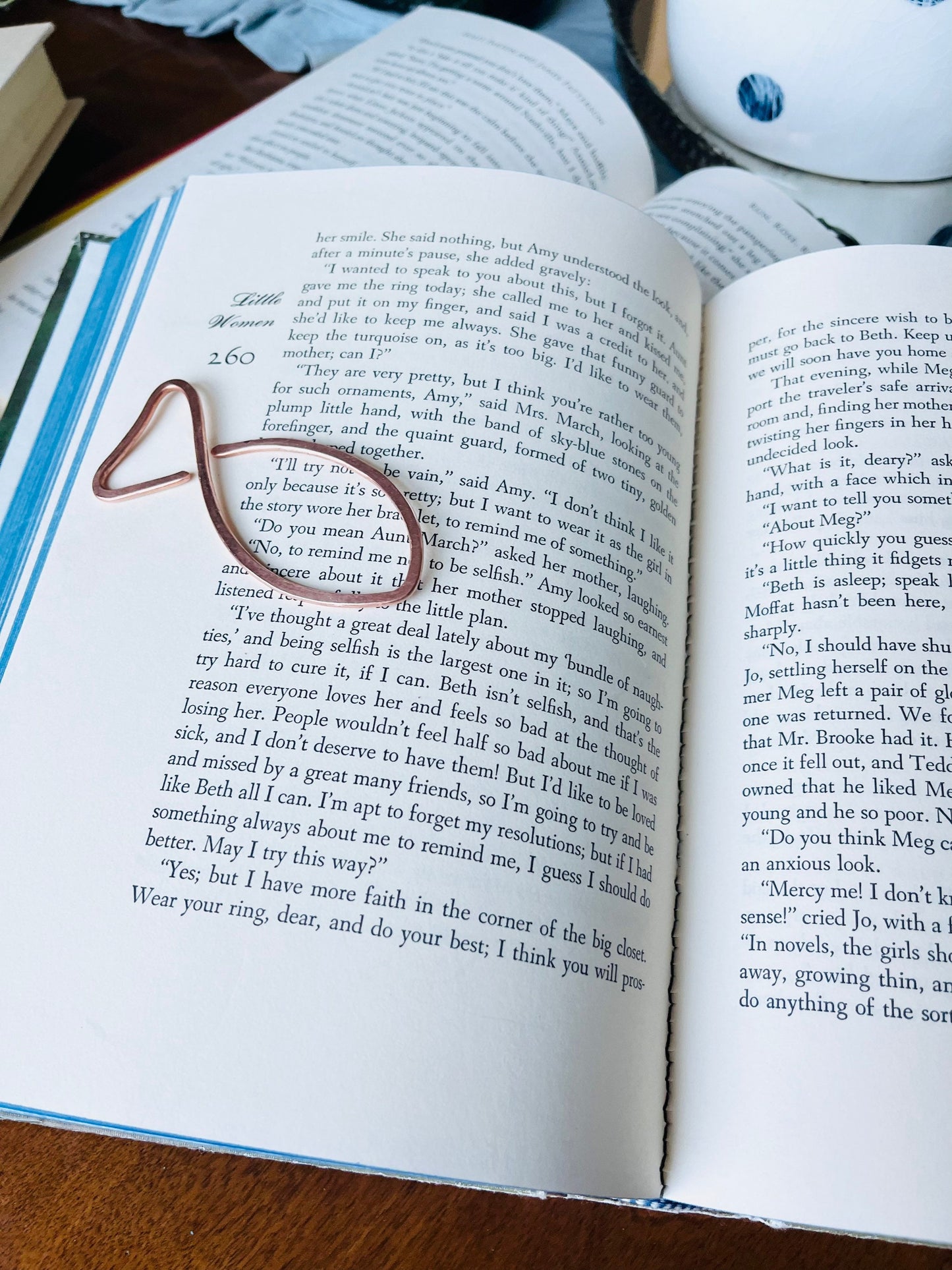 Copper Fish Bookmark: Handmade Wire Art, Book Lover Gift Reading Stationary