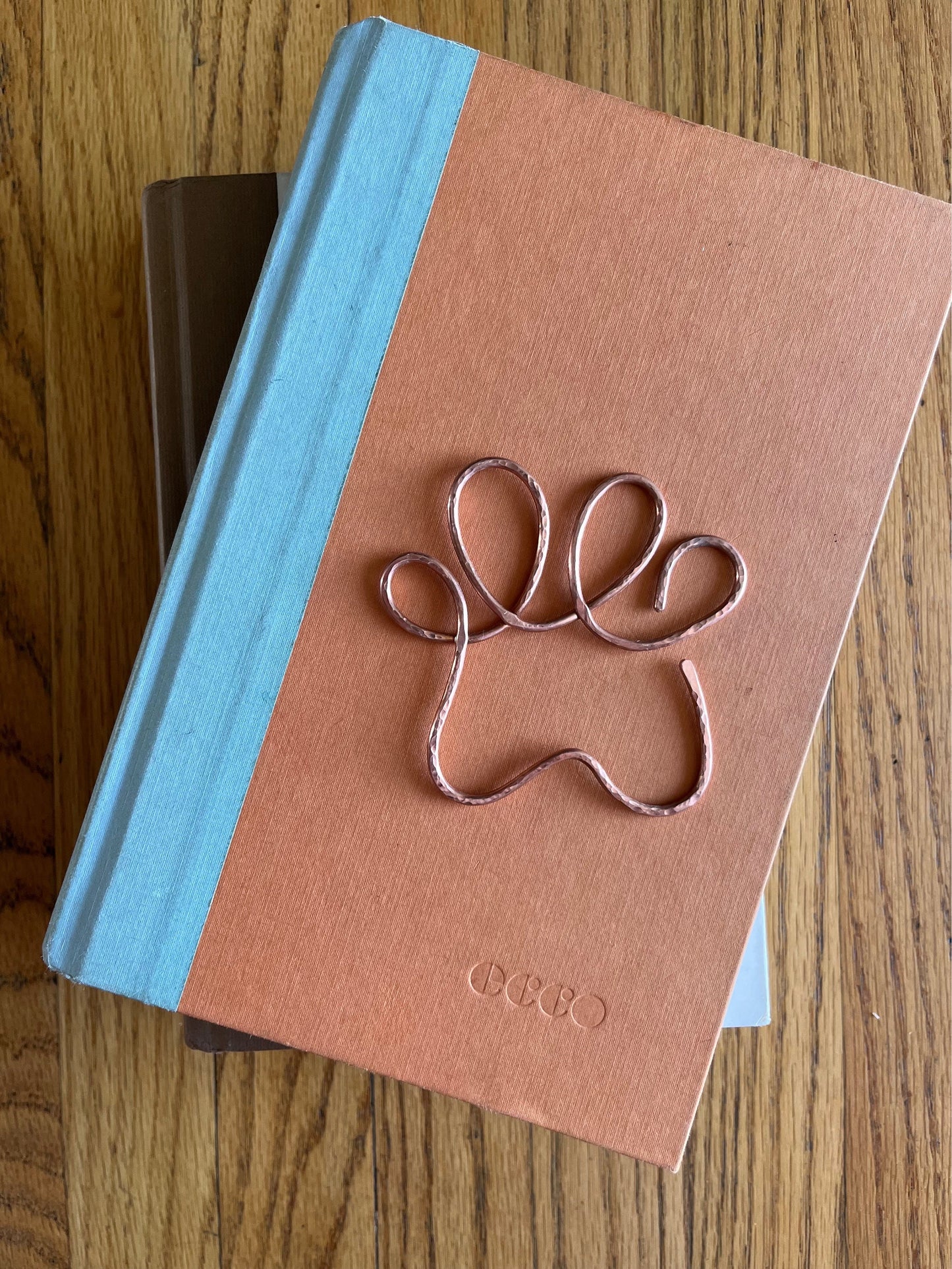 Dog Paw Print Bookmark | Handmade Copper Wire Line Art | Man’s Bestfriend | Dog Mom Dog Dad | Love Reading Accessories | Notebook Stationary