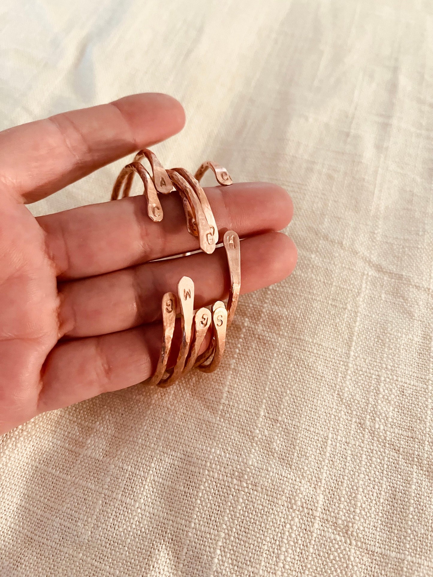 Personalized Cuff Bracelet | Handmade Hammered Copper Jewelry | Solid Pure Quality Copper | Gift for Her | Seventh Anniversary | Initials