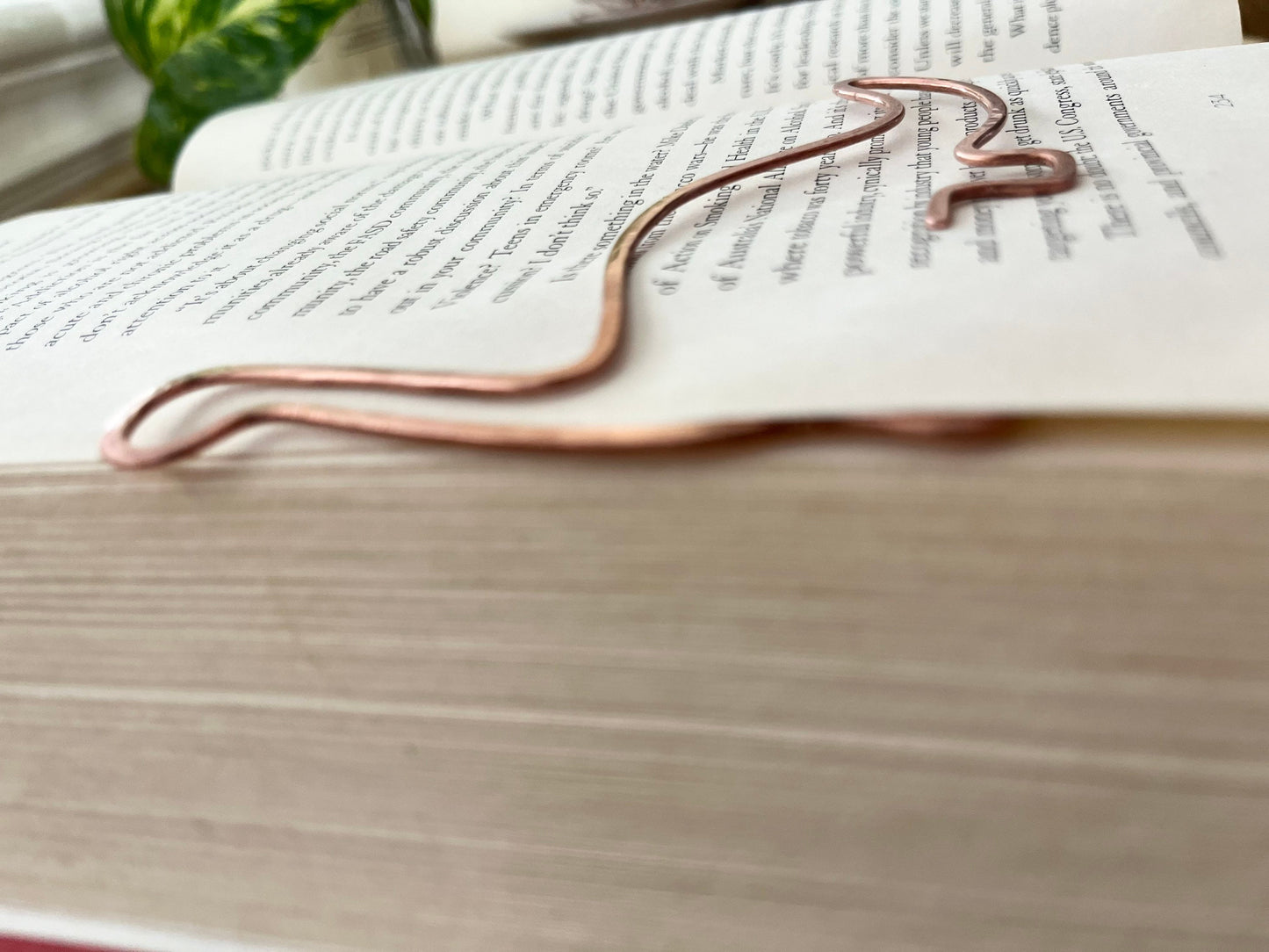 Copper Dinosaur Handmade Bookmark: Book Lover Gift Reading Stationary