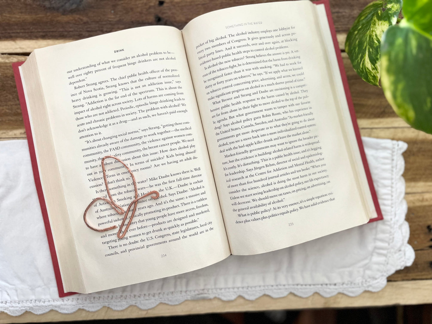 Copper Butterfly Handmade Bookmark: Book Lover Gift Reading Stationary