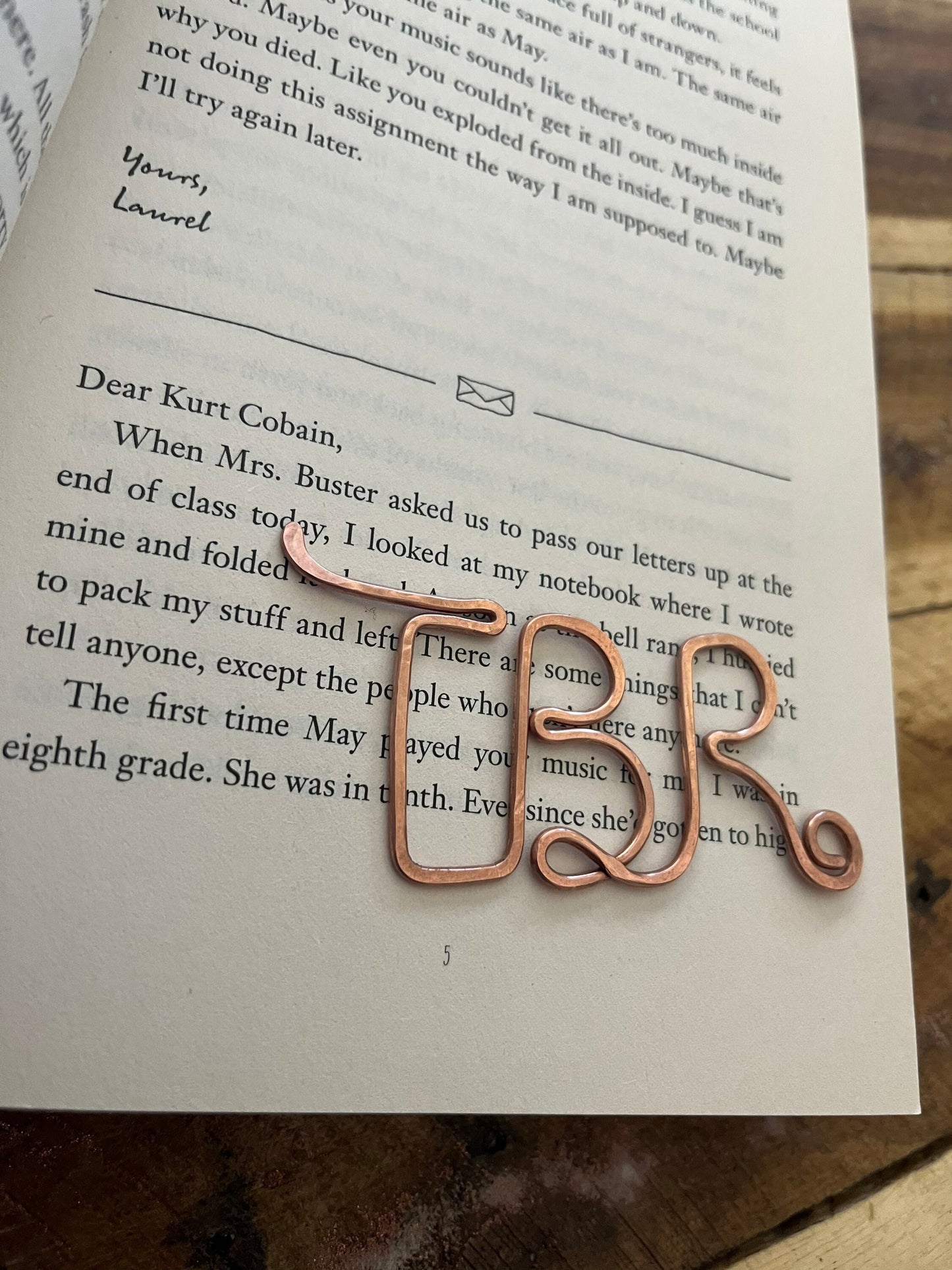 Copper TBR Handmade Bookmark: Book Lover Gift Reading Stationary