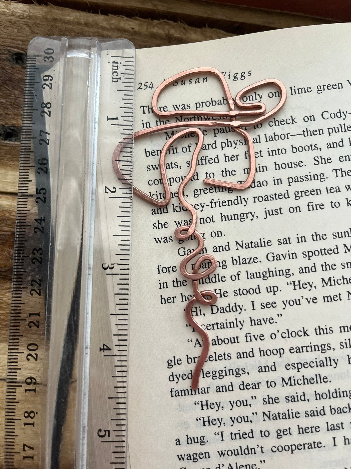 Copper Cowgirl Handmade Bookmark: Rustic Book Jewelry Reading Stationary