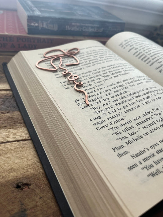 Cowgirl Silhouette Bookmark | Rustic Handmade Salvaged Copper Wire | Book Jewelry | Reading Journal Stationary | Notebook Accessories