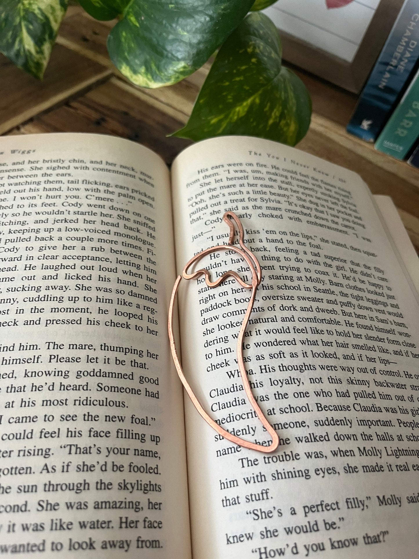 Spicy Romance Emoji Bookmark | Handmade Salvaged Copper Wire Line Art | Book Jewelry | Reading Journal Stationary | Notebook Accessories
