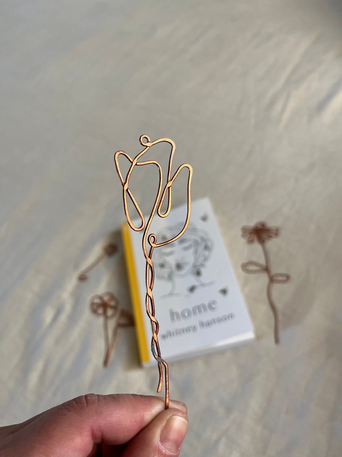 Water Color Rose Bookmark | Handmade Salvaged Copper Wire | Custom Reading Accessories | Notebook Journal Stationary | Bookworm Gift