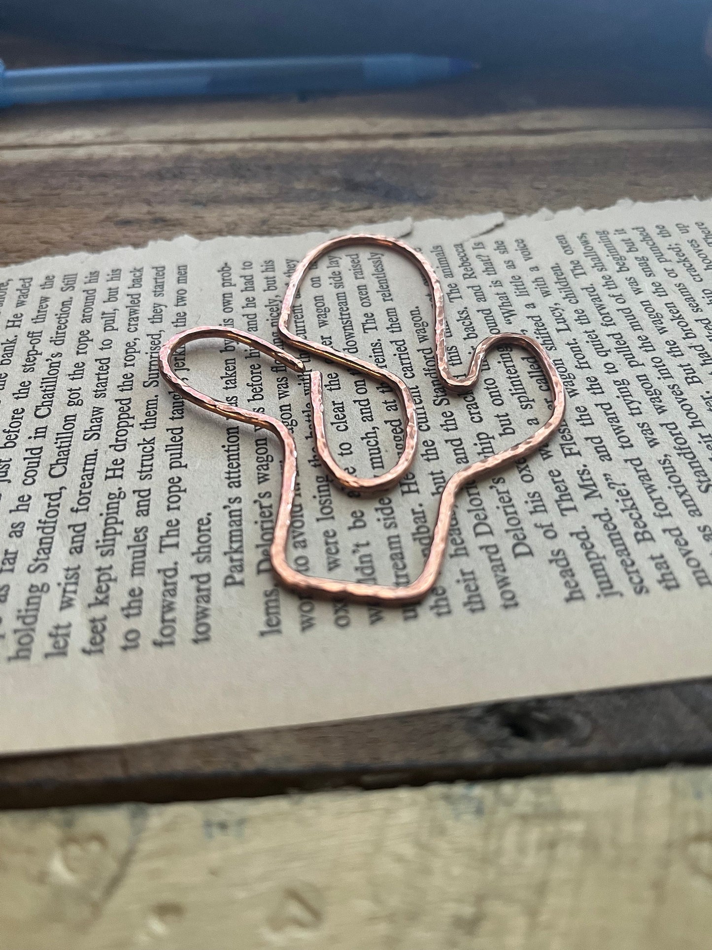 Cactus Bookmark | Handmade Salvaged Copper Wire Line Art | Bookworm Gift | Reading Accessories | Notebook Adventure Journal Stationary