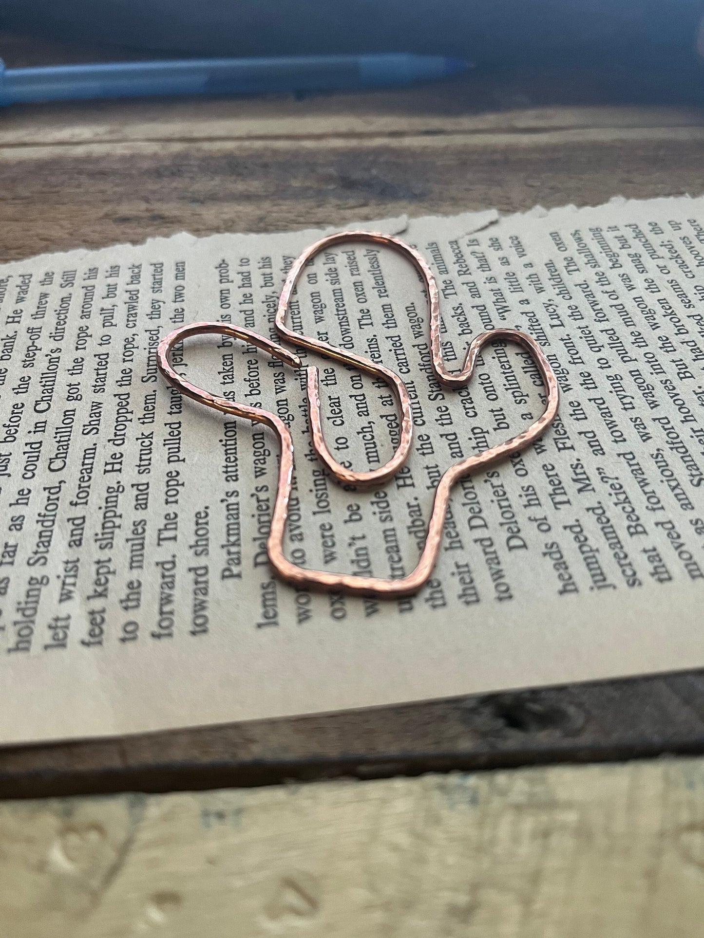 Copper Cactus Handmade Bookmark: Book Lover Gift Reading Stationary