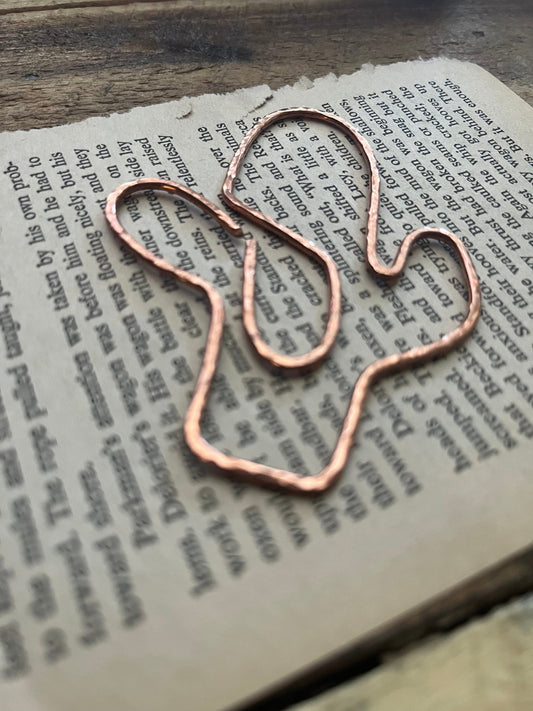 Copper Cactus Handmade Bookmark: Book Lover Gift Reading Stationary