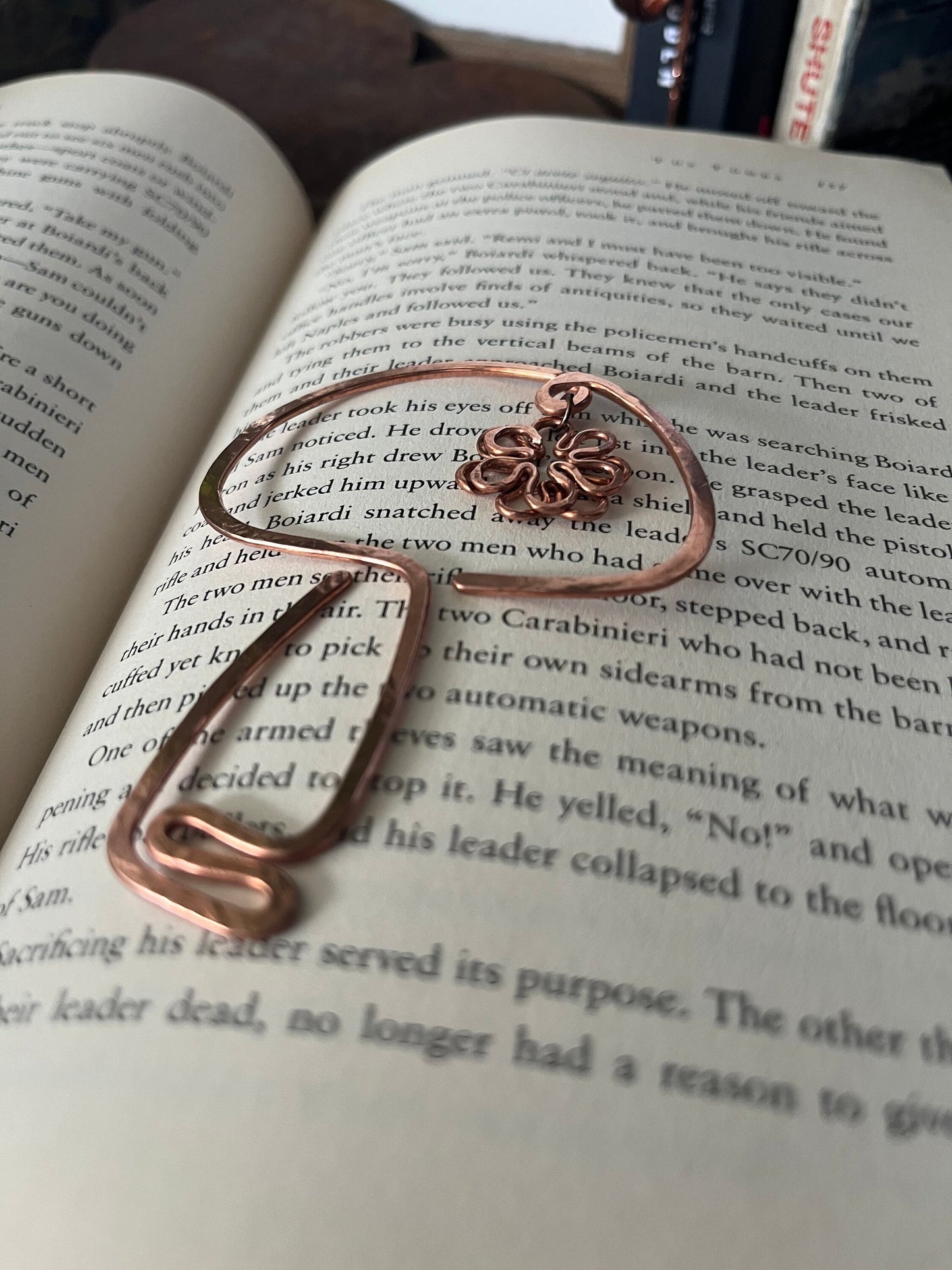 Flower Mushroom Bookmark | Handmade Copper Bookmark | Wire Line Art | Bookworm Gift | Book Accessories | Book Stationary | Copper Bookmarker