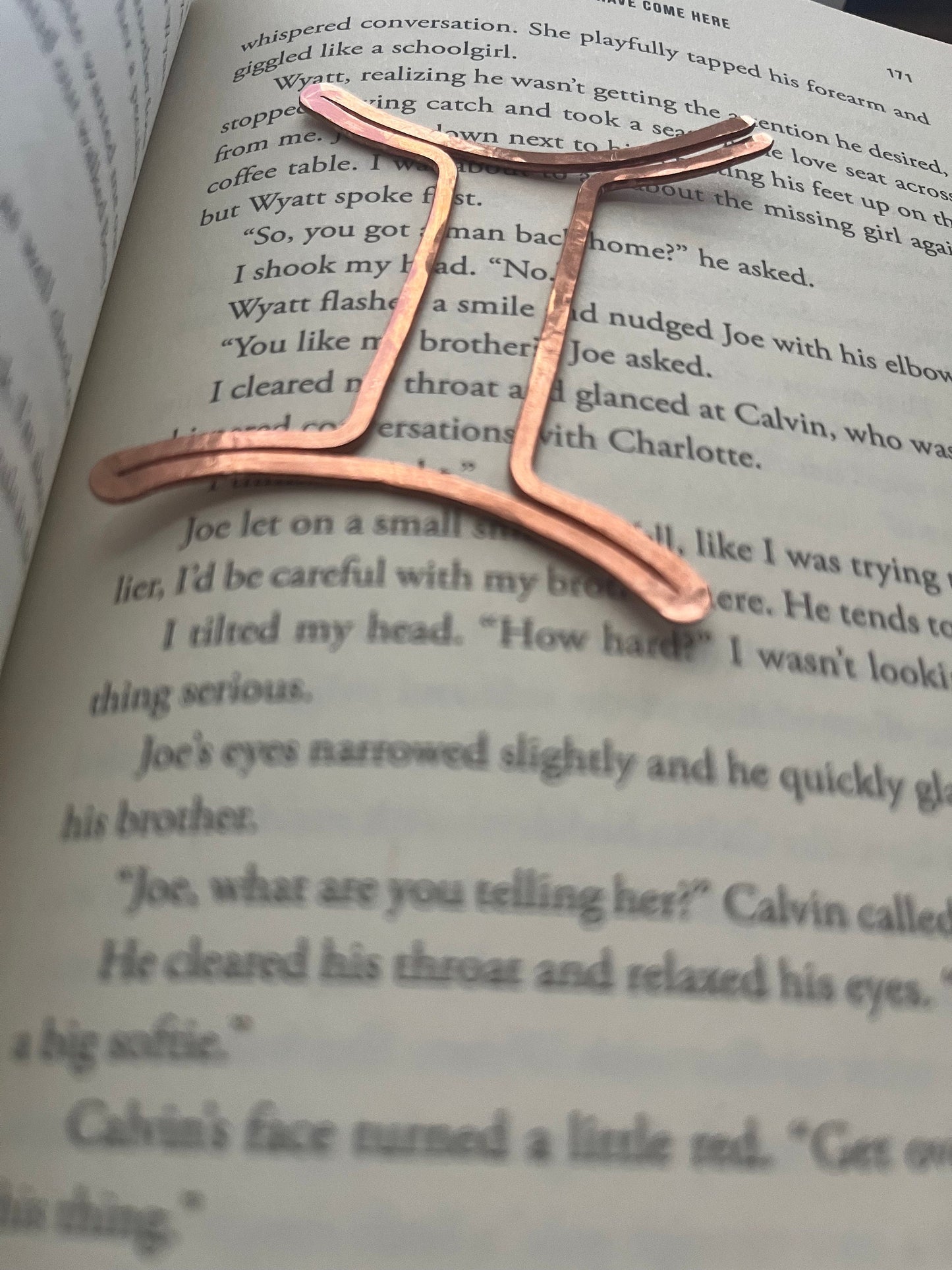 Gemini Zodiac Bookmark: Handmade Salvaged Copper Astrology Gift Reading Accessory