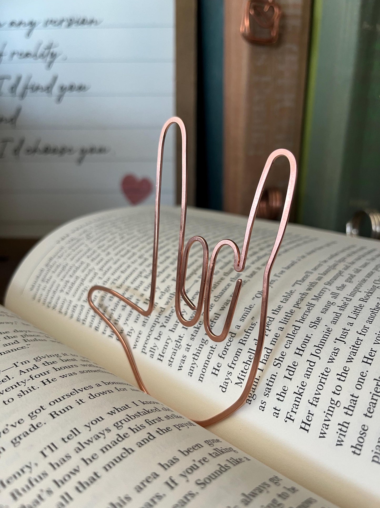 American Sign Language of I Love You | ASL | Handmade Bookish Gift | Book Jewelry | Reading Accessories | Notebook Journal Stationary