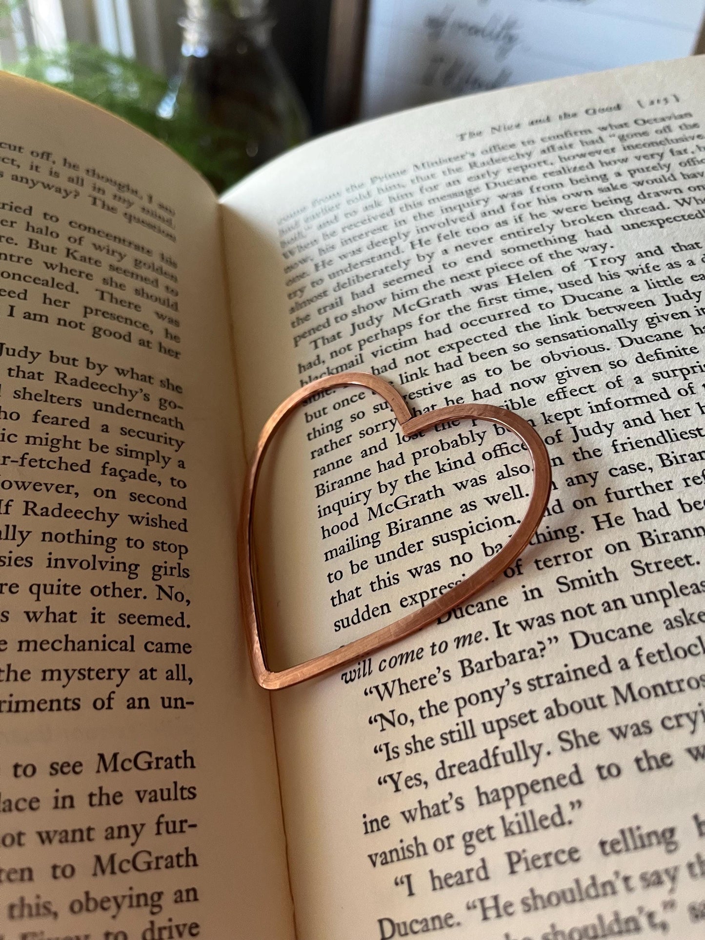 Copper Heart Handmade Bookmark: Wire Art Book Jewelry Reading Stationary