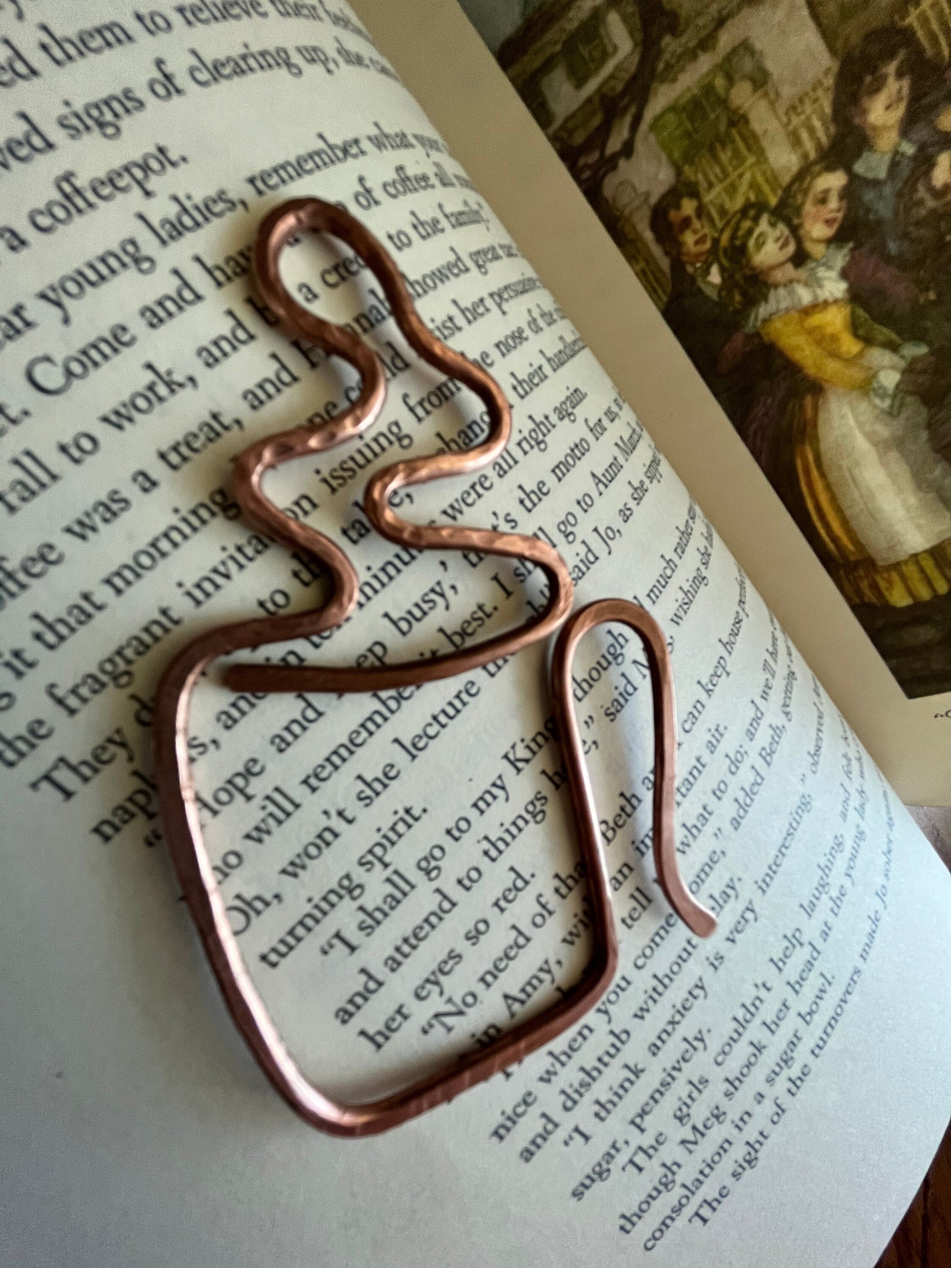 Coffee Mug Bookmark | Handmade Copper Wire Line Art | Caffeine Tea Time | Reading Accessories | Notebook Journal Stationary | Bookworm Gift