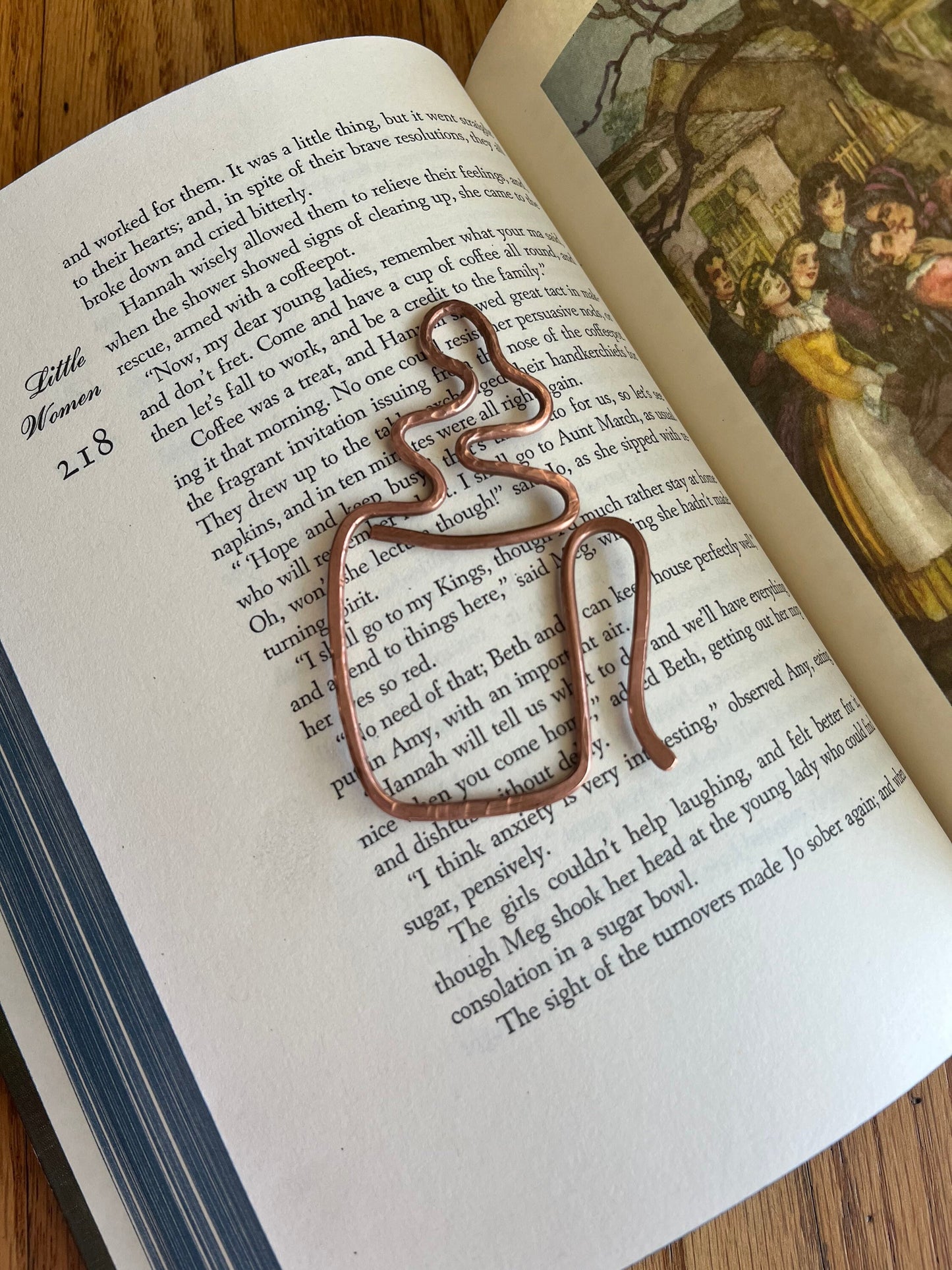 Coffee Mug Bookmark | Handmade Copper Wire Line Art | Caffeine Tea Time | Reading Accessories | Notebook Journal Stationary | Bookworm Gift