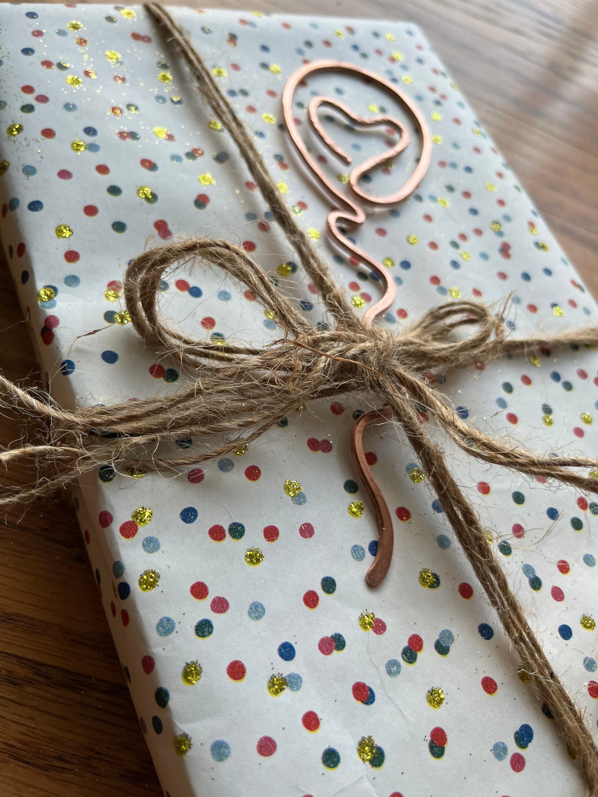 Happy Birthday Balloon Bookmark | Handmade Salvaged Copper Wire Line Art | Bookworm Gift | Reading Accessories | Notebook Journal Stationary
