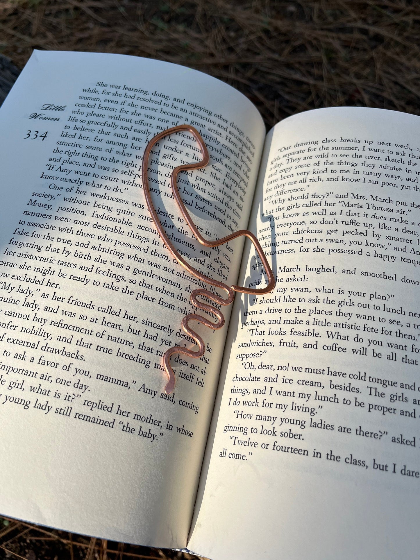 Phone Bookmark | Handmade Salvaged Copper Wire Line Art | Bookworm Gift | Reading Journal Stationary | Notebook Accessories | Book Jewelry