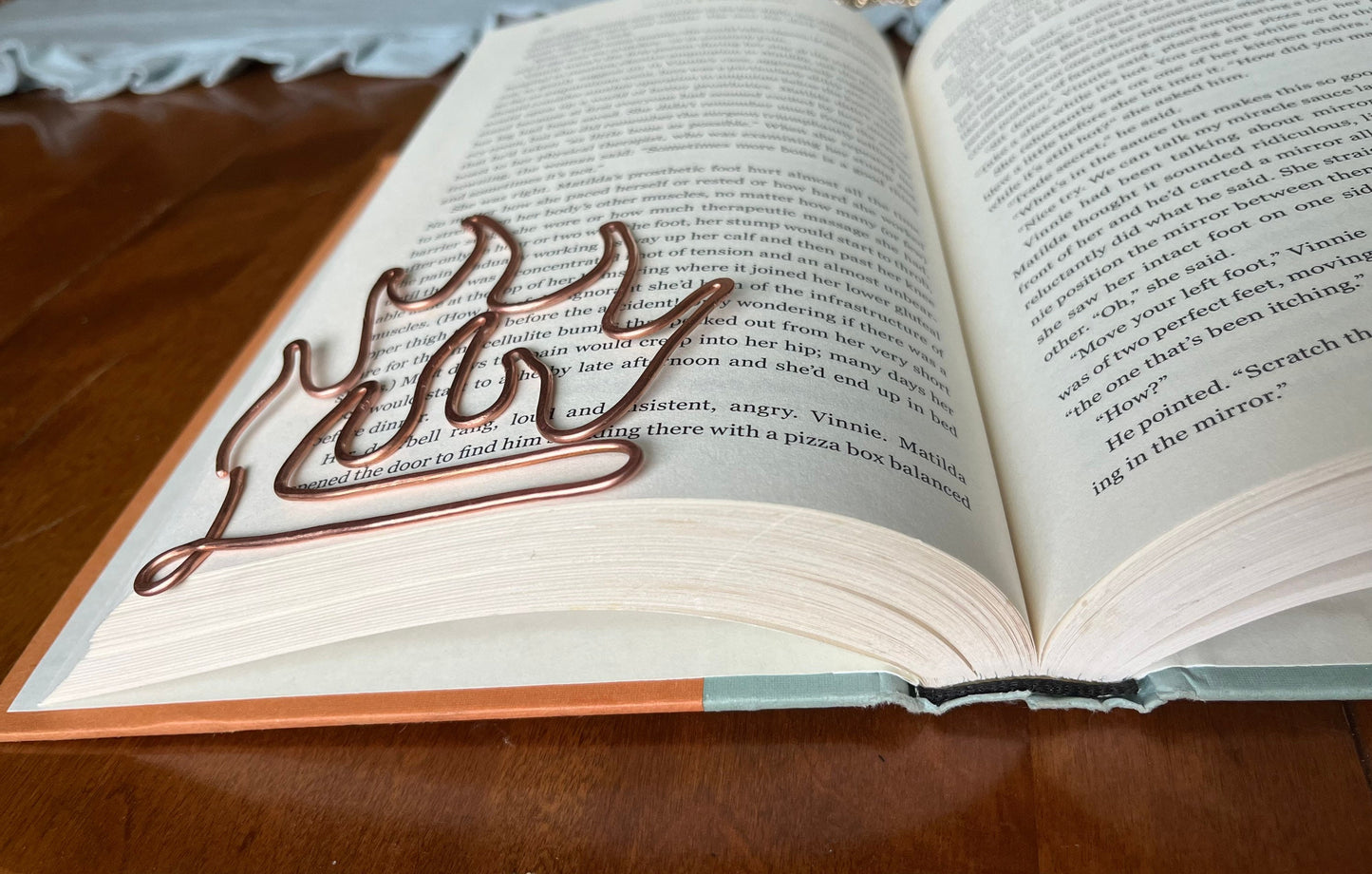 Fire Bookmark | Handmade Copper Wire Line Art | Flame Campfire | Firefighter | Bookworm Gift | Reading Accessories | Notebook Stationary
