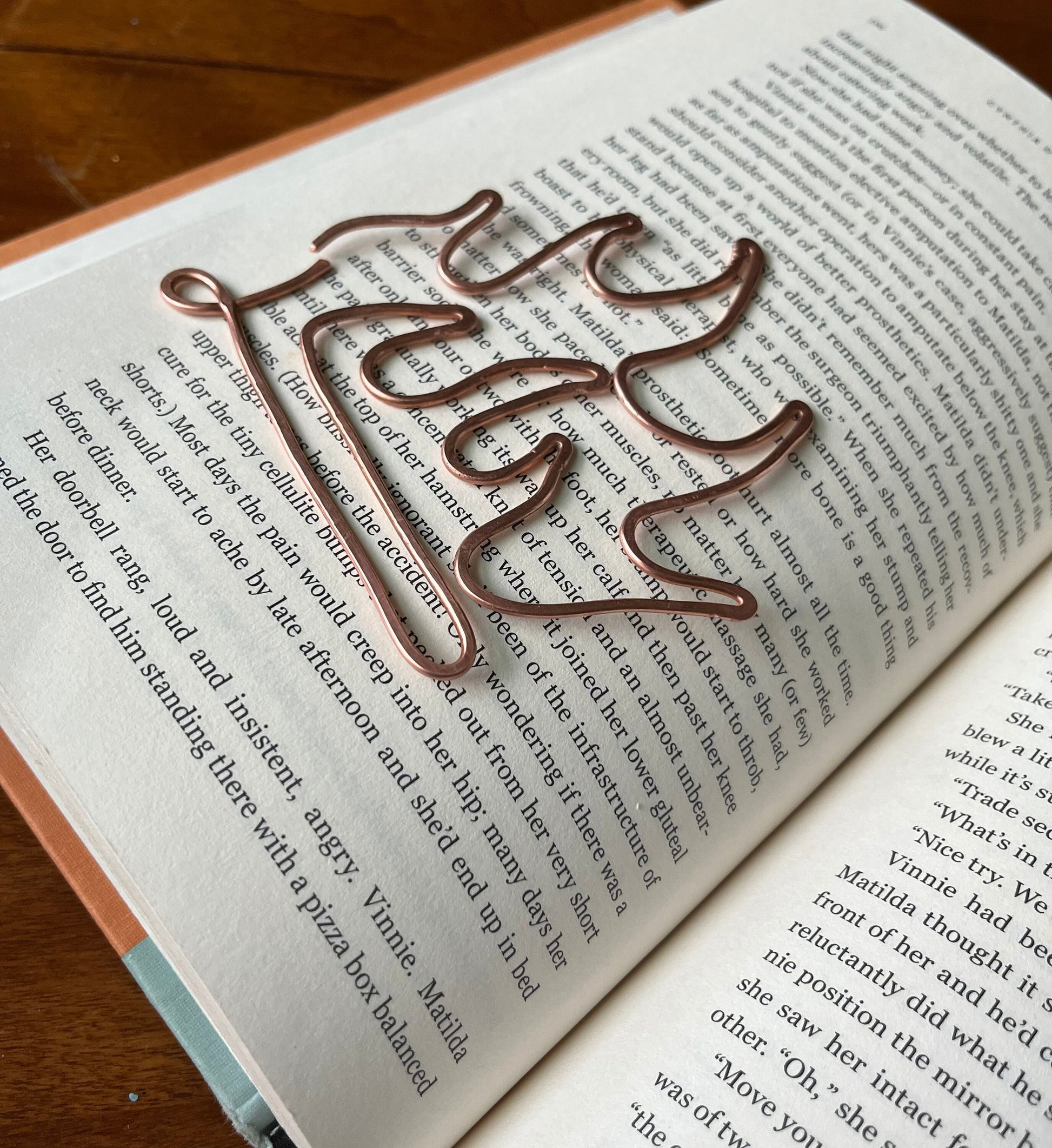 Fire Bookmark | Handmade Copper Wire Line Art | Flame Campfire | Firefighter | Bookworm Gift | Reading Accessories | Notebook Stationary