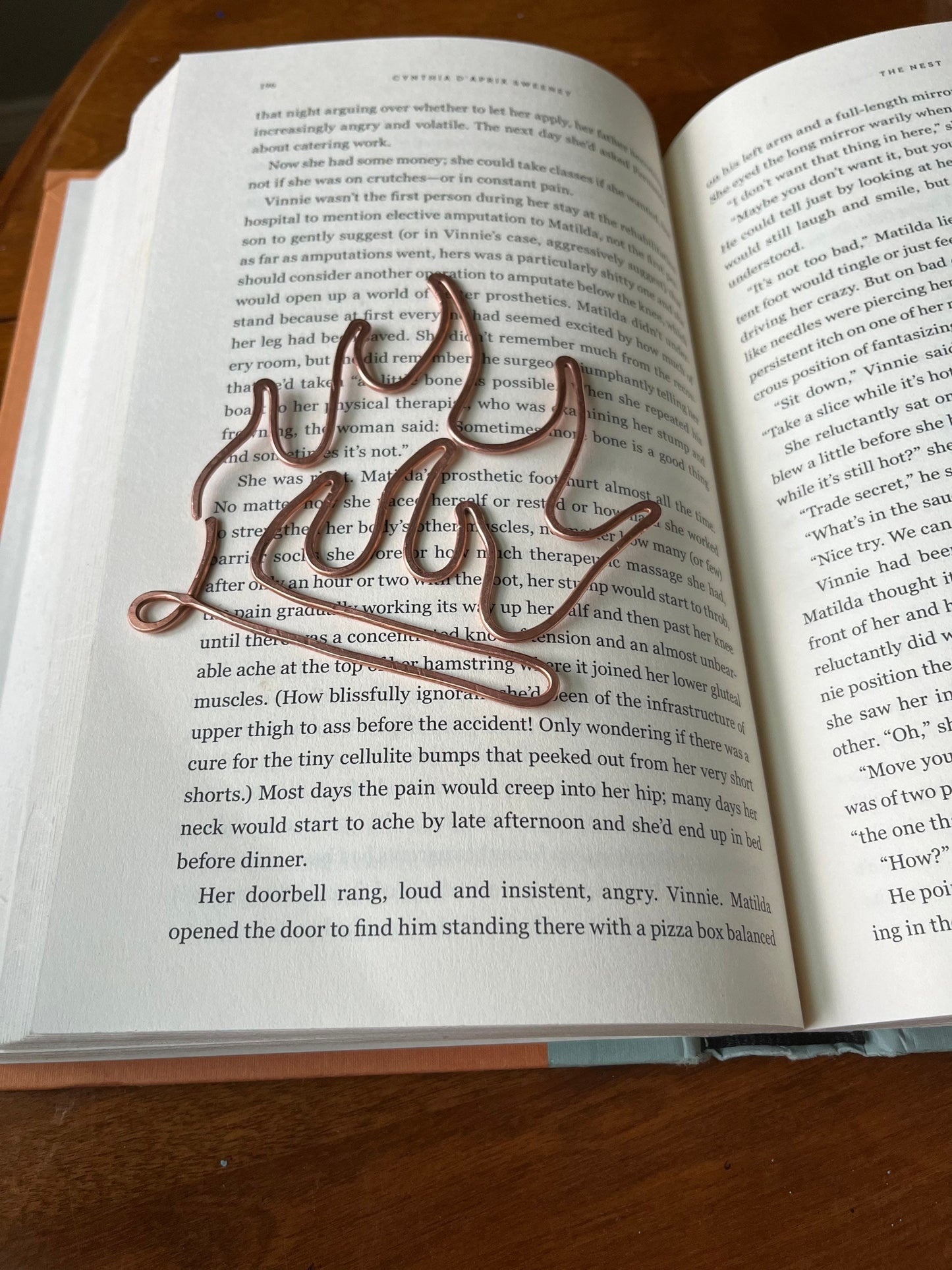Fire Bookmark | Handmade Copper Wire Line Art | Flame Campfire | Firefighter | Bookworm Gift | Reading Accessories | Notebook Stationary