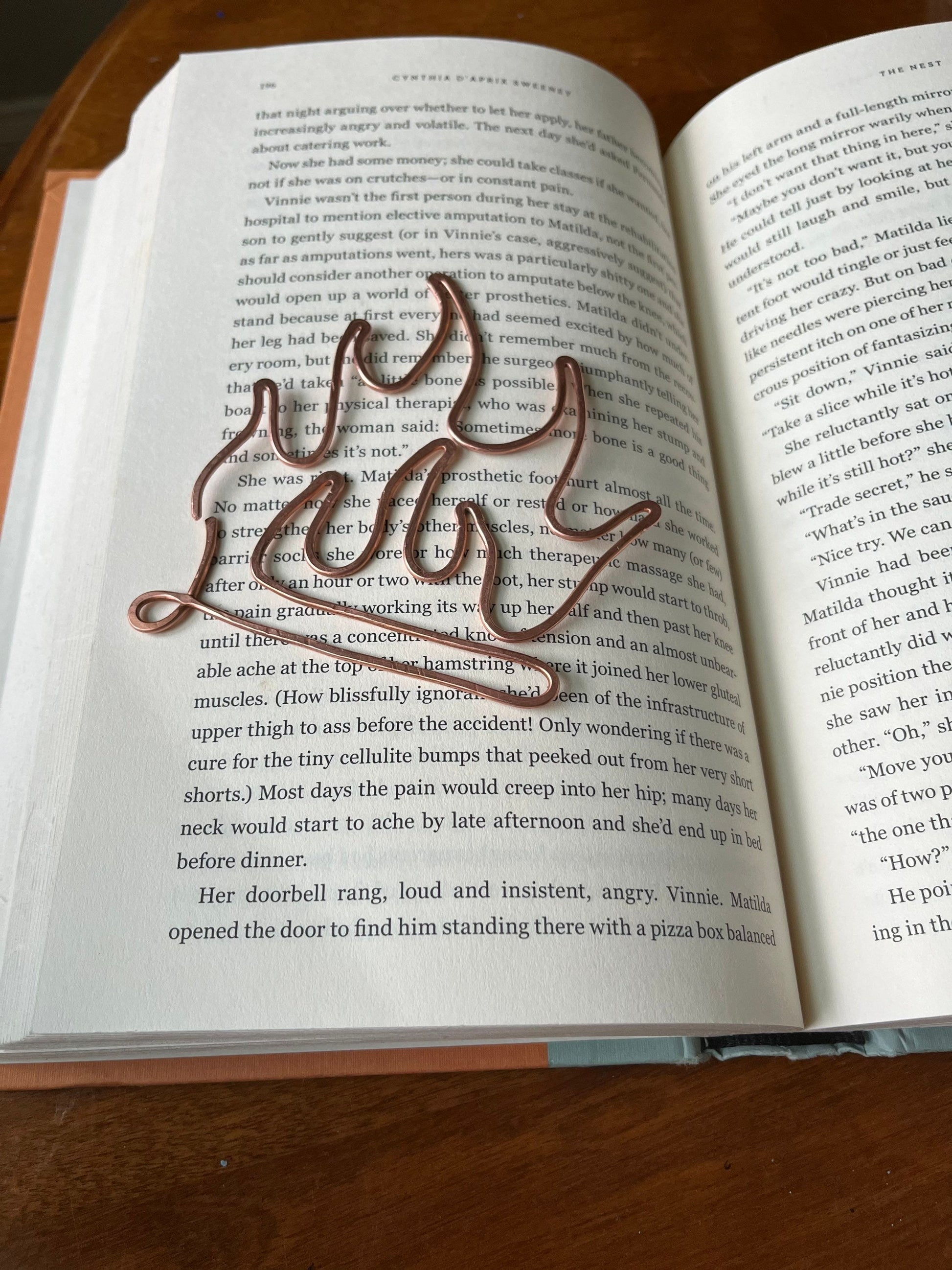 Fire Bookmark | Handmade Copper Wire Line Art | Flame Campfire | Firefighter | Bookworm Gift | Reading Accessories | Notebook Stationary