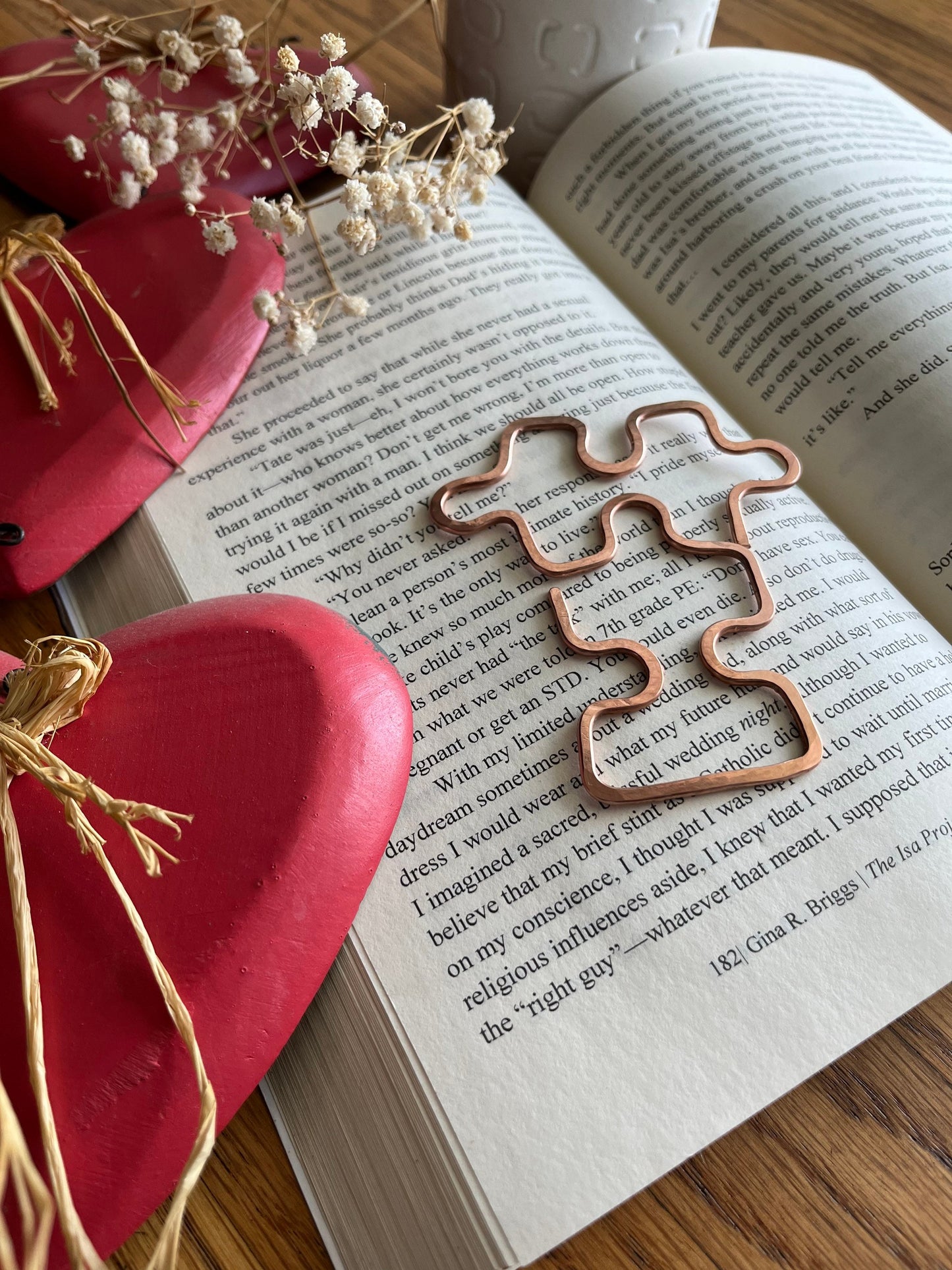 Puzzle Bookmark | Handmade Copper Wire Line Art | Puzzle Symbol | Bookworm Gift | Reading Accessories | Notebook Stationary | Journal Book