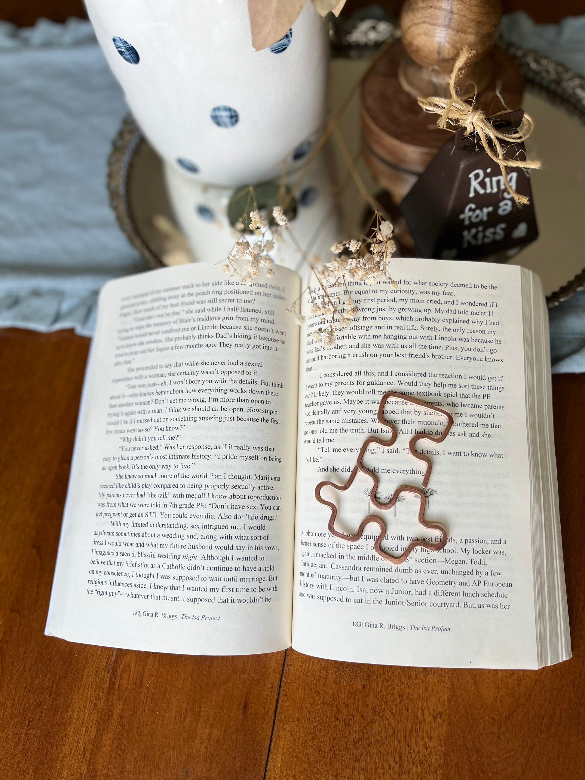 Puzzle Bookmark | Handmade Copper Wire Line Art | Puzzle Symbol | Bookworm Gift | Reading Accessories | Notebook Stationary | Journal Book