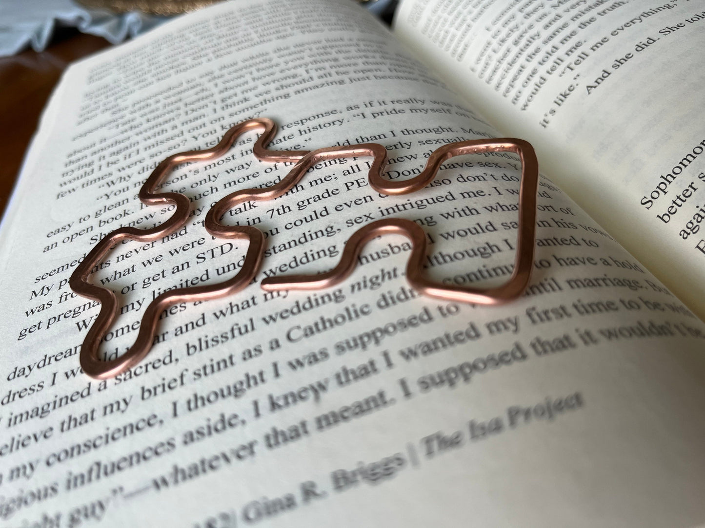 Copper Puzzle Handmade Bookmark: Book Lover Gift Reading Stationary