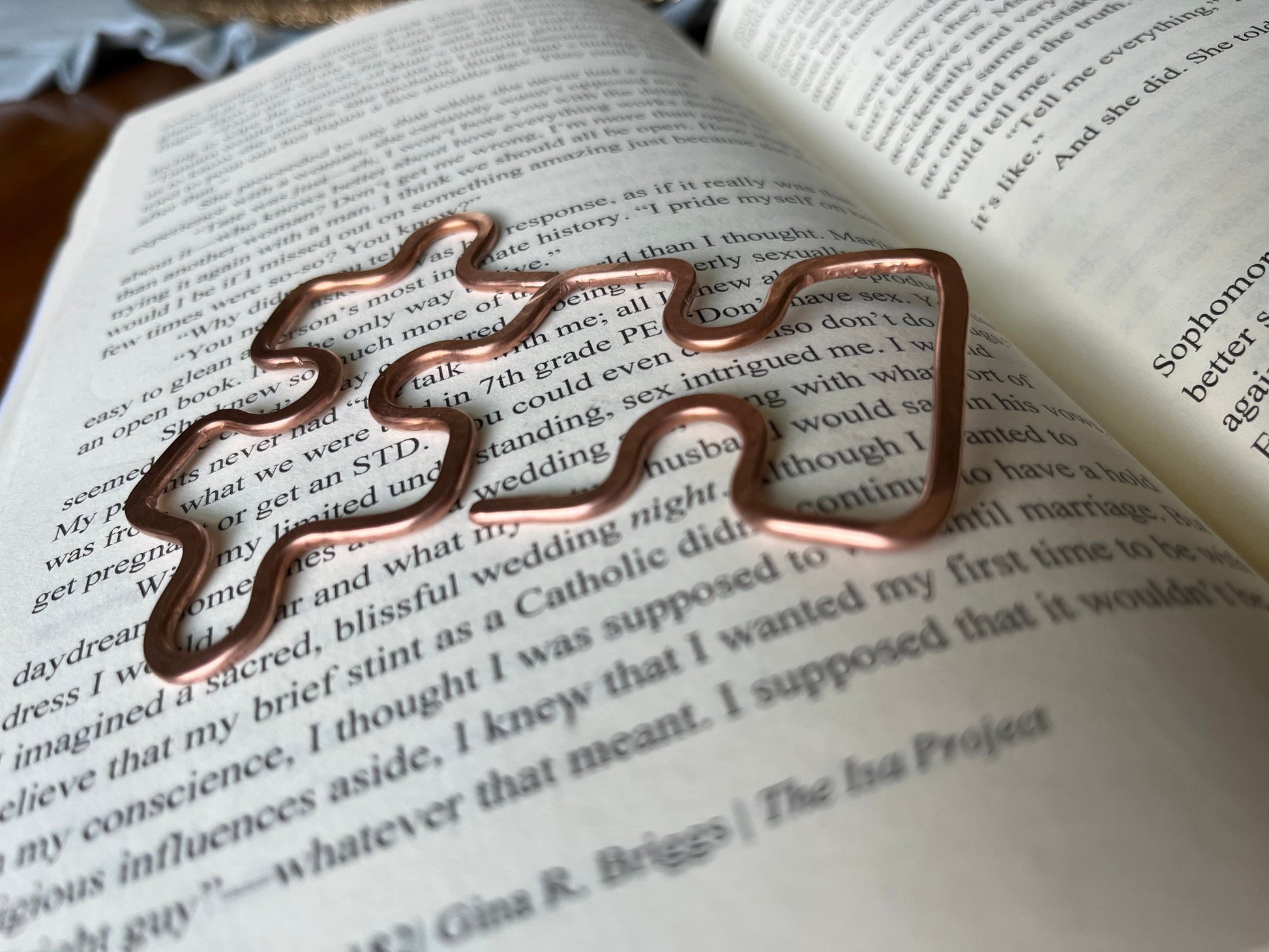 Copper Puzzle Handmade Bookmark: Book Lover Gift Reading Stationary
