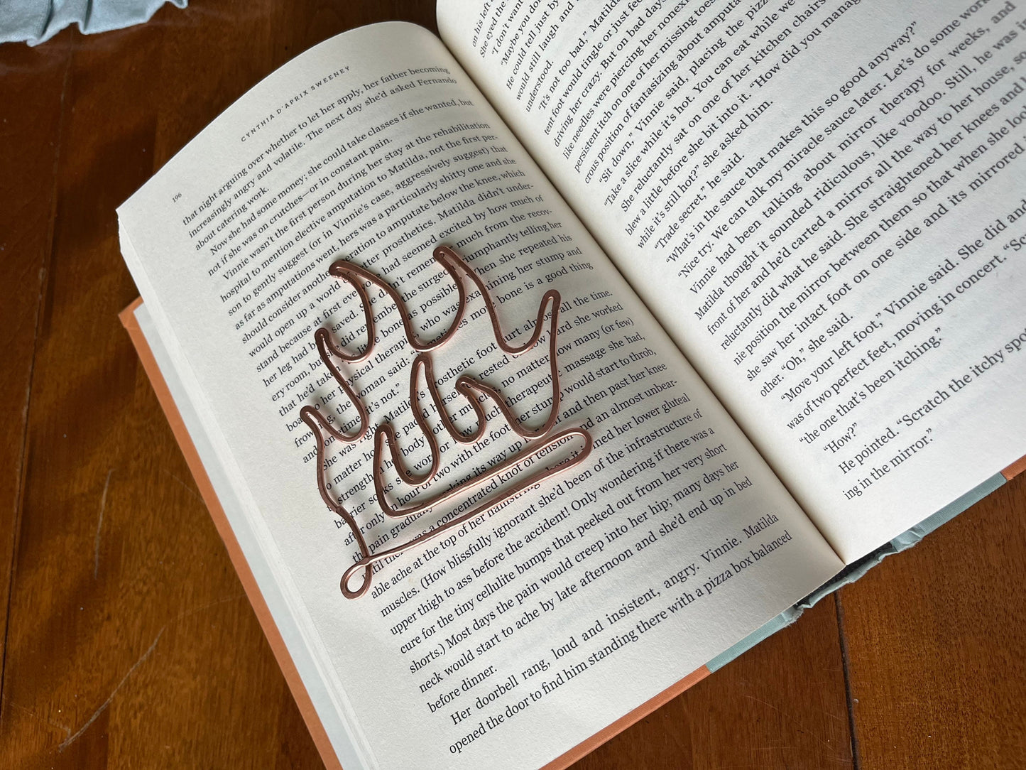 Fire Bookmark | Handmade Copper Wire Line Art | Flame Campfire | Firefighter | Bookworm Gift | Reading Accessories | Notebook Stationary