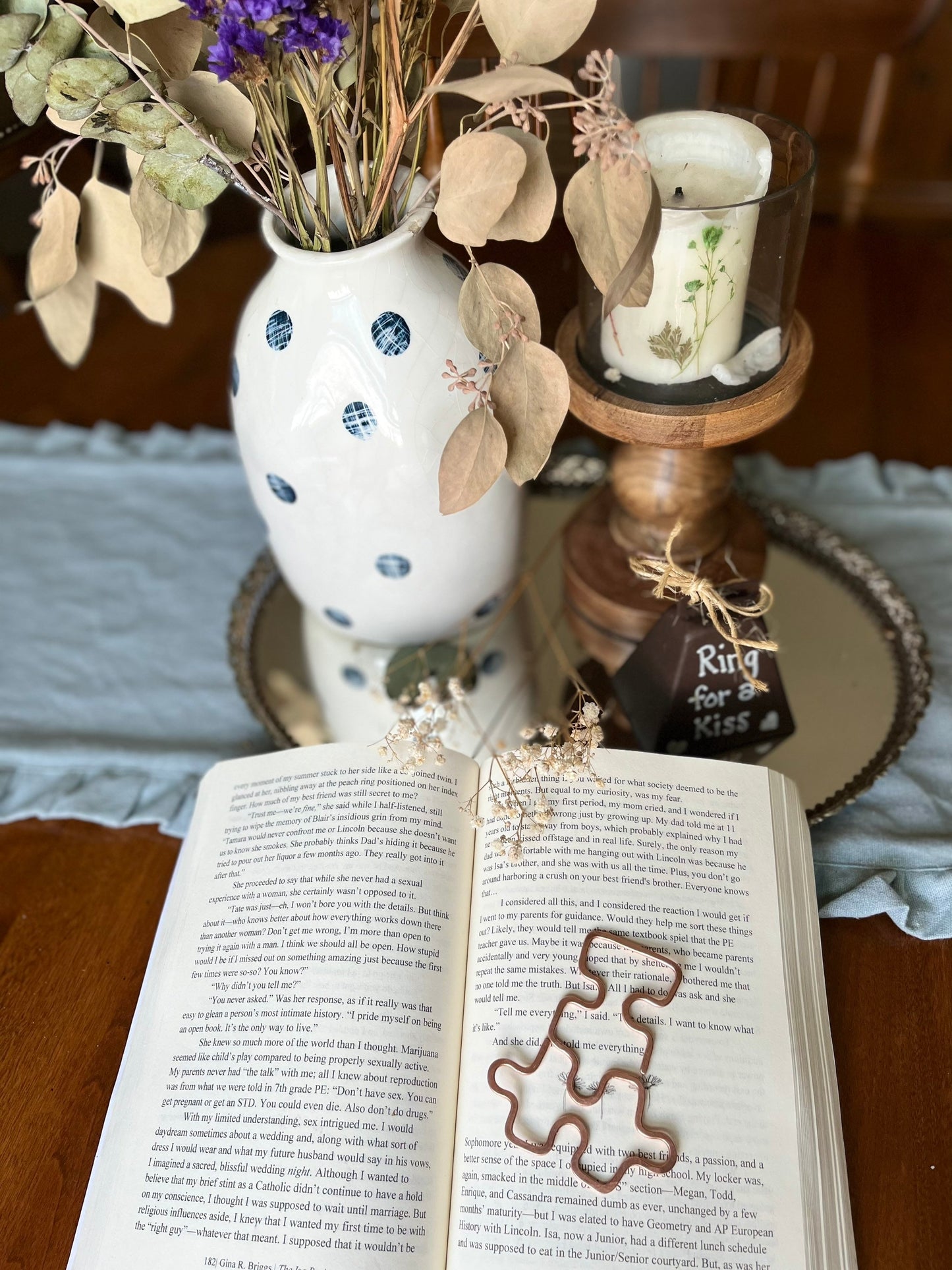 Puzzle Bookmark | Handmade Copper Wire Line Art | Puzzle Symbol | Bookworm Gift | Reading Accessories | Notebook Stationary | Journal Book