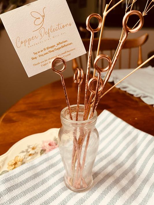 Name Card Holder | Place Card Holder | Table Number Holder | Quality Salvaged Copper | Wedding Bridal Shower | Rustic Photo Holder Display