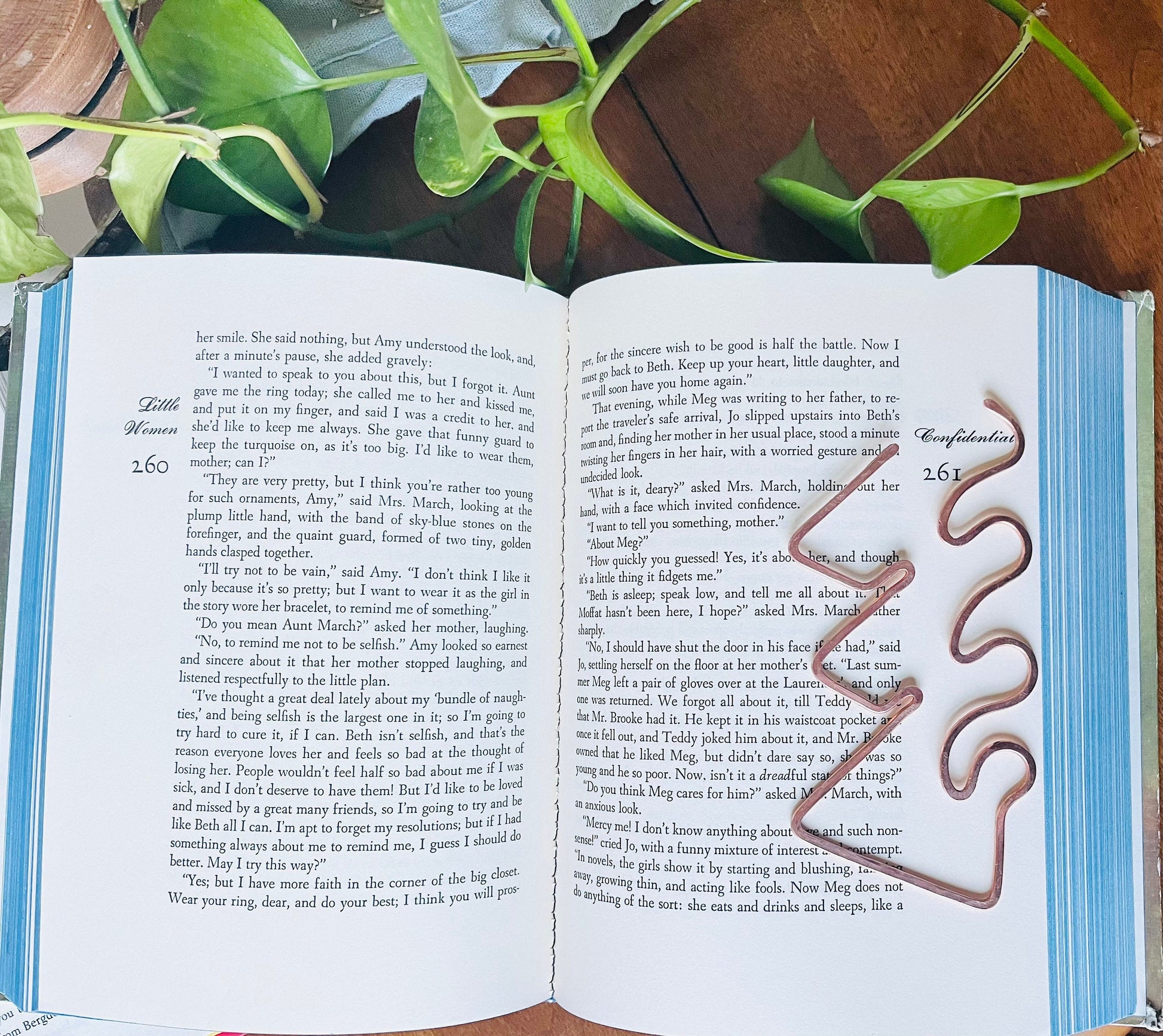 Ocean Waves Mountain Bookmark | Handmade Salvaged Copper Wire Line Art | Notebook Stationary | Book Jewelry | Reading Journal Accessories