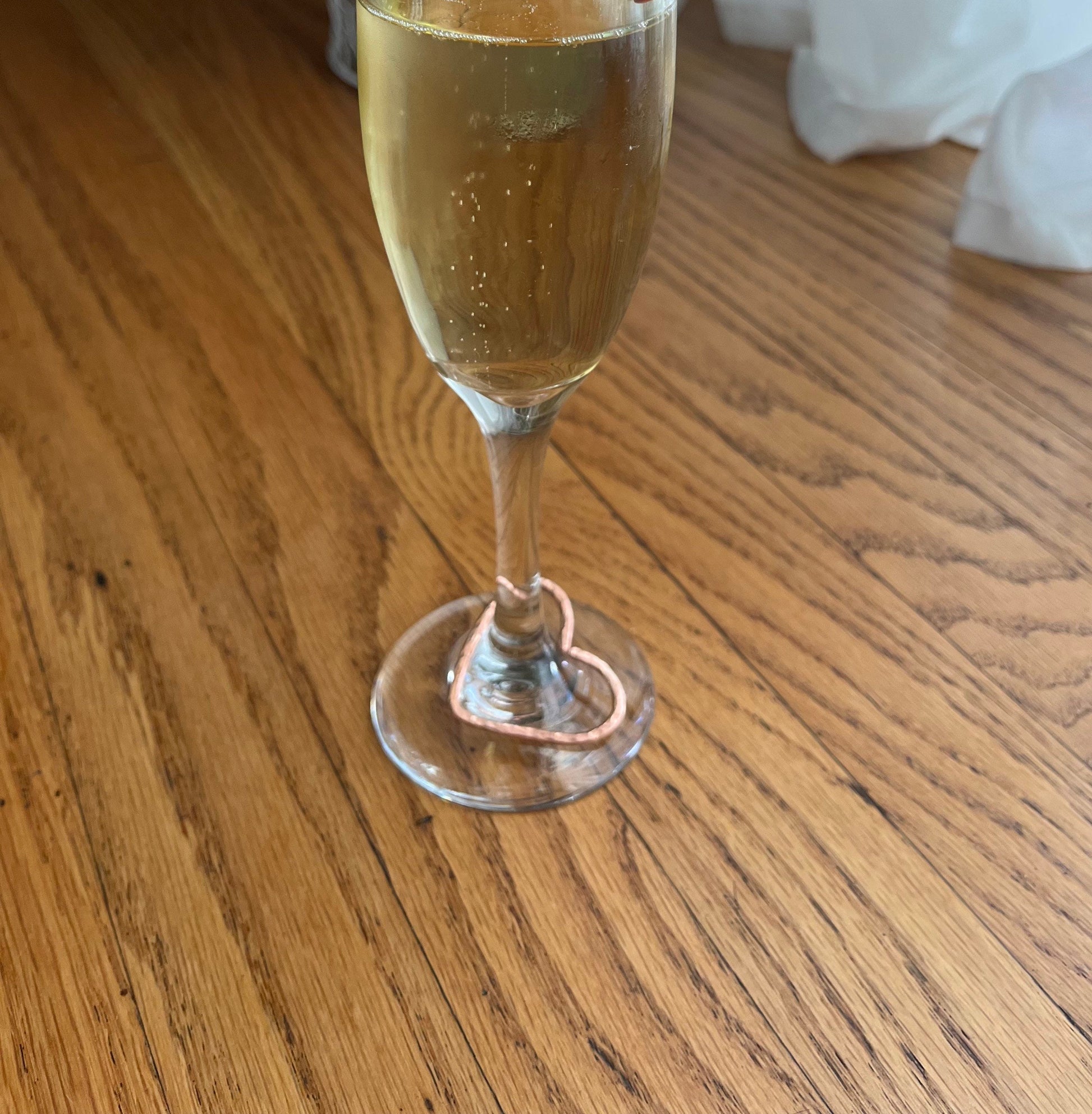 Wine Glass Charm Set | Handmade Copper Wire Line Art | Champagne Glass Charm Set | Mothers Day Gift | Rustic Wedding Decor Wine Charm Set
