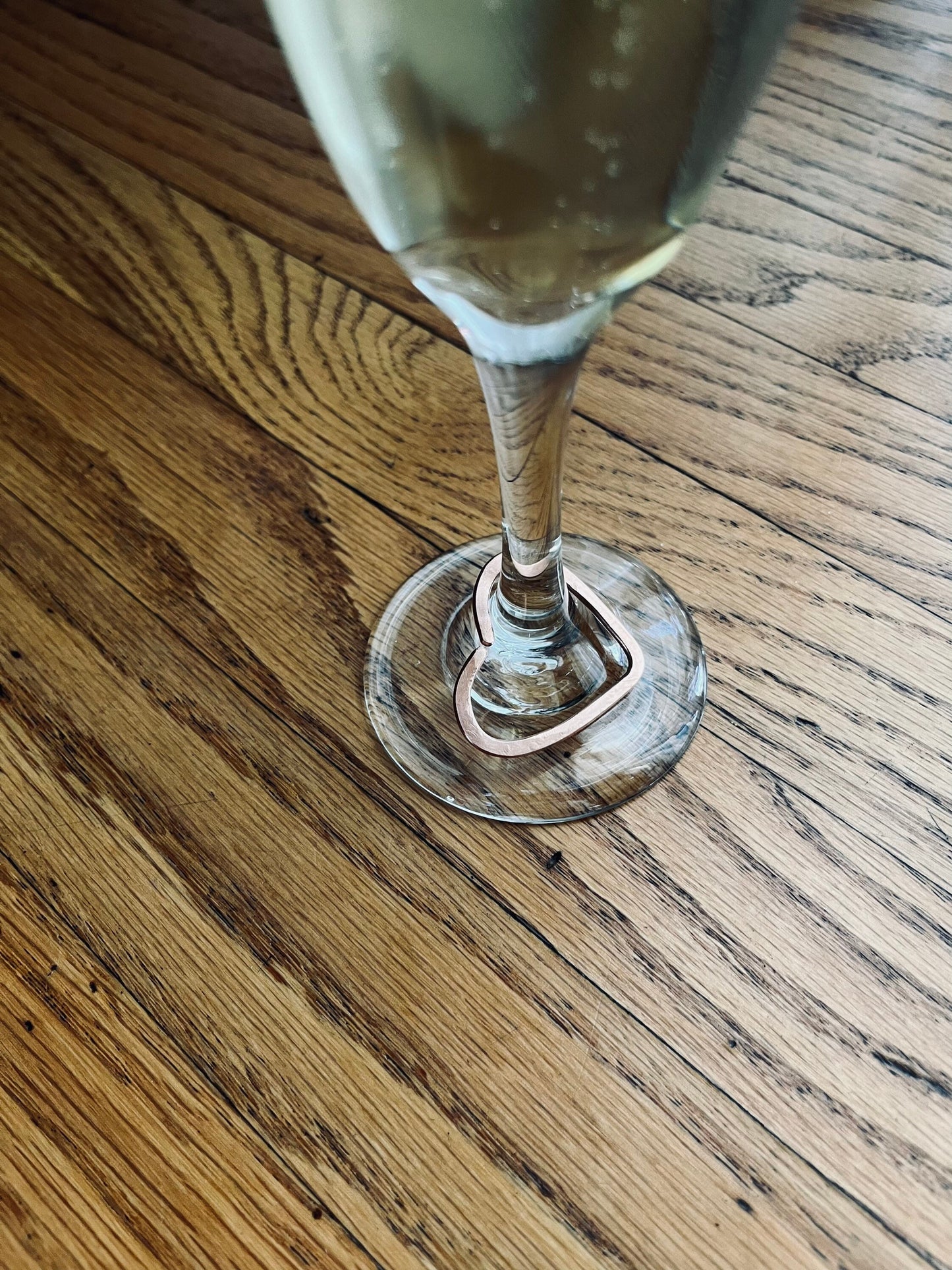 Wine Glass Charm Set | Handmade Copper Wire Line Art | Champagne Glass Charm Set | Mothers Day Gift | Rustic Wedding Decor Wine Charm Set