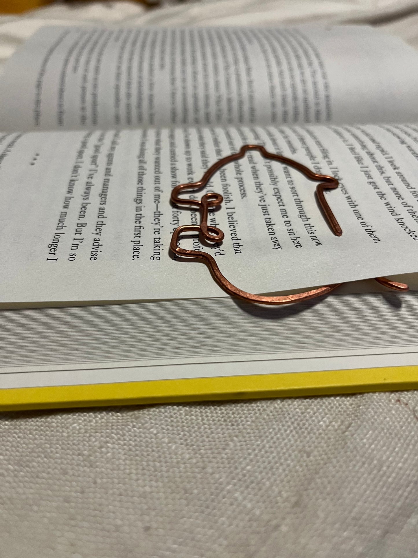 Pig Bookmark | Handmade Copper Wire Line Art | Piggy Farmhouse | Reading Accessories | Bookworm Gift | Journal Notebook Diary Stationary