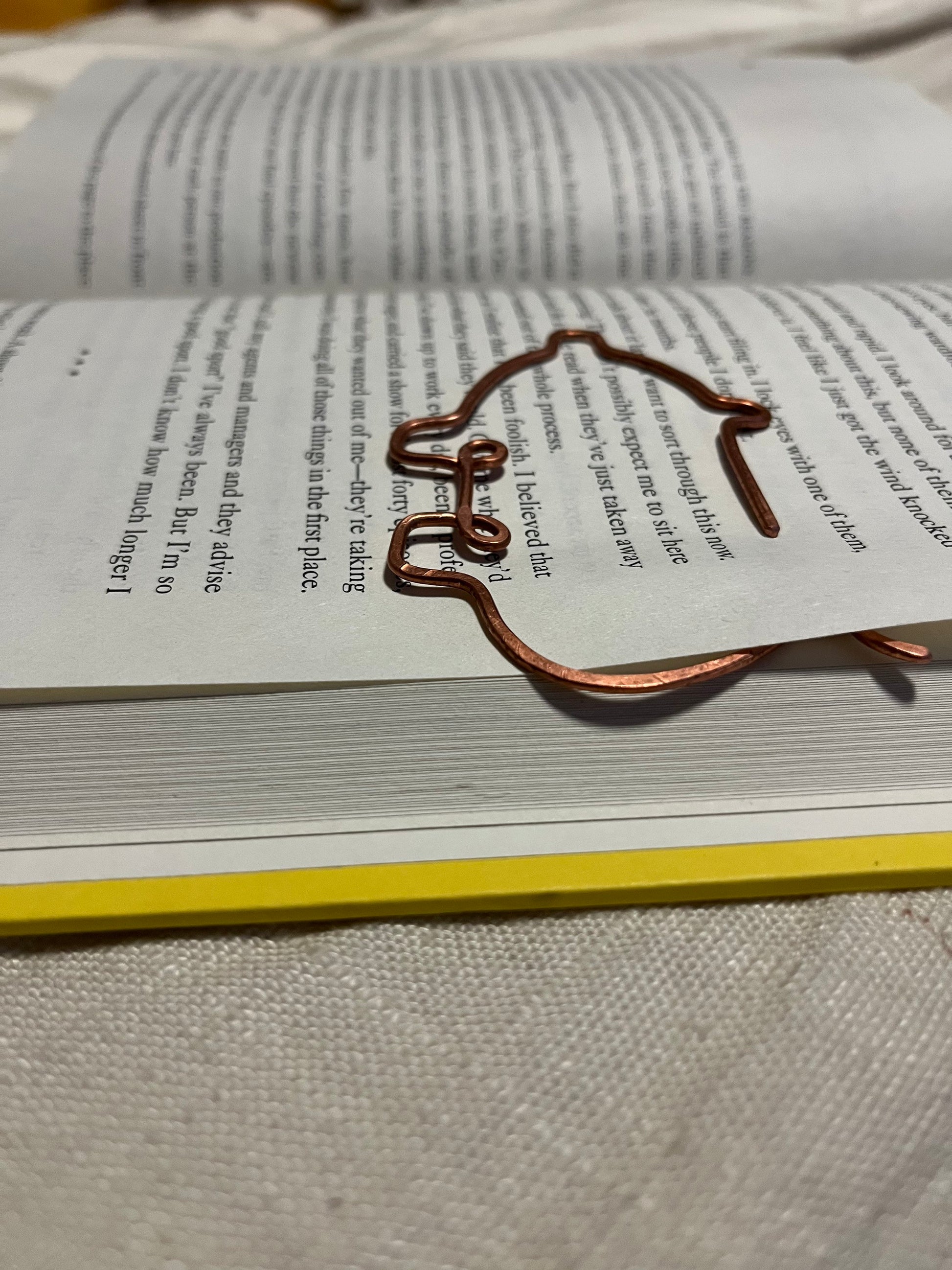 Pig Bookmark | Handmade Copper Wire Line Art | Piggy Farmhouse | Reading Accessories | Bookworm Gift | Journal Notebook Diary Stationary