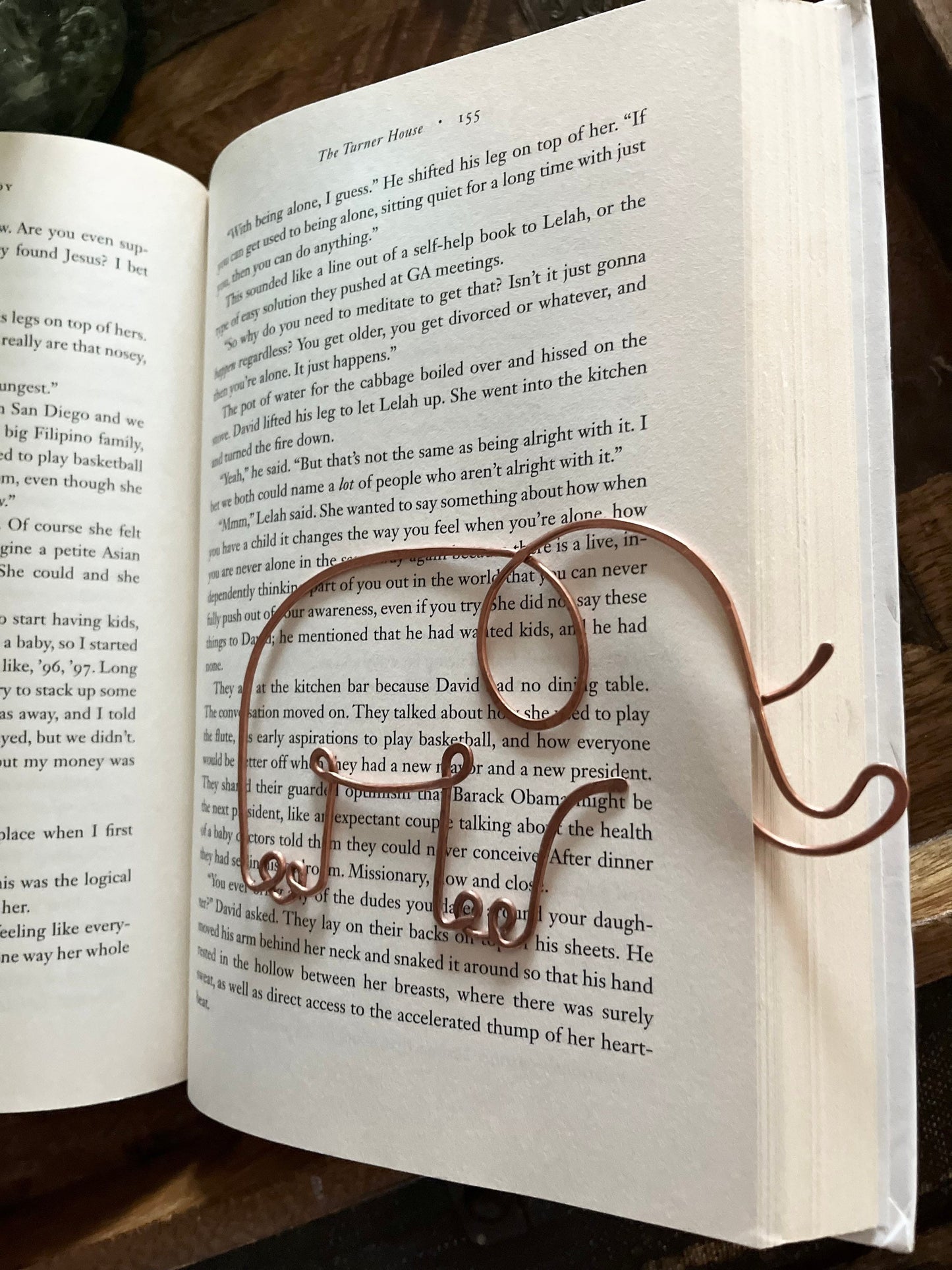 Elephant Bookmark | Handmade Copper Wire Line Art | Good Luck Charm | Notebook Stationary | Reading Journal Accessories | Book Jewelry Gift