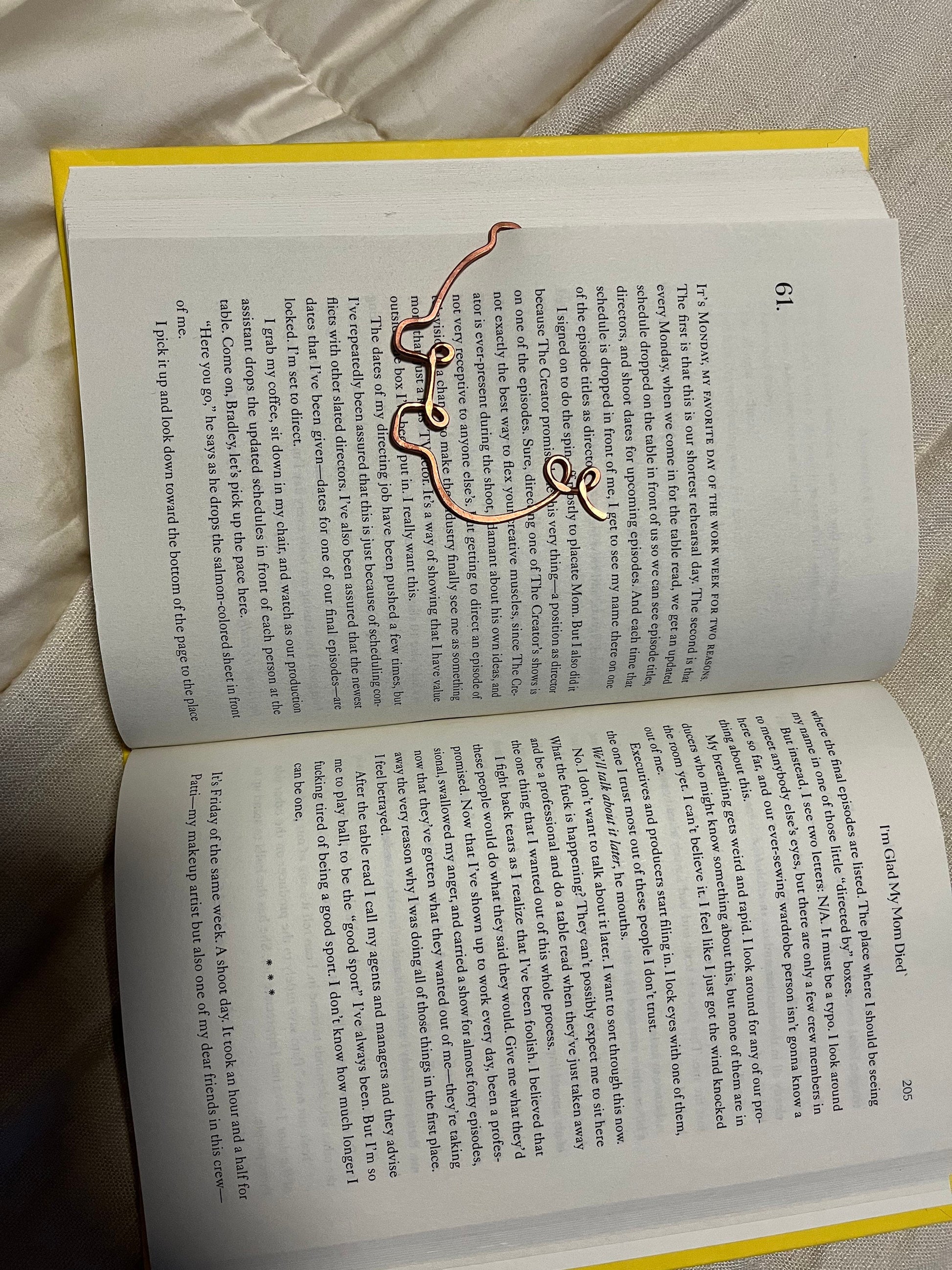Pig Bookmark | Handmade Copper Wire Line Art | Piggy Farmhouse | Reading Accessories | Bookworm Gift | Journal Notebook Diary Stationary