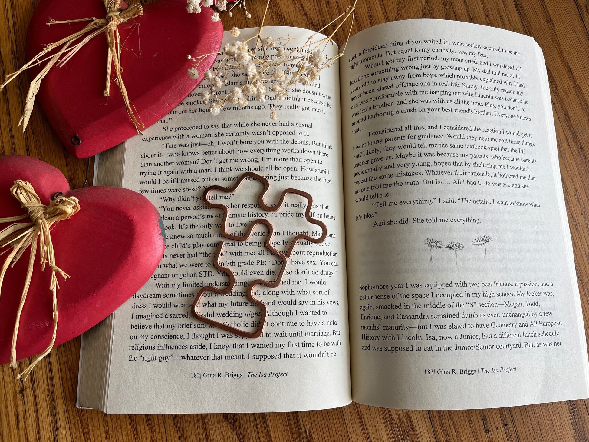 Puzzle Bookmark | Handmade Copper Wire Line Art | Puzzle Symbol | Bookworm Gift | Reading Accessories | Notebook Stationary | Journal Book