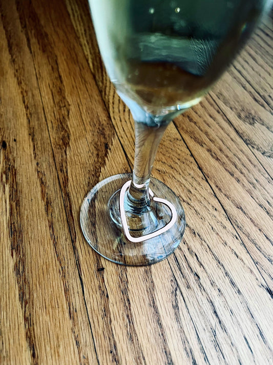 Wine Glass Charm Set | Handmade Copper Wire Line Art | Champagne Glass Charm Set | Mothers Day Gift | Rustic Wedding Decor Wine Charm Set