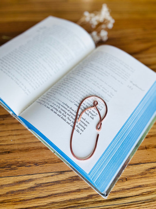 Sandal Bookmark | Handmade Copper Bookmark | Wire Line Art | Hawaiian Luau Party Favor | Bookworm Gift | Book Accessories | Book Stationary