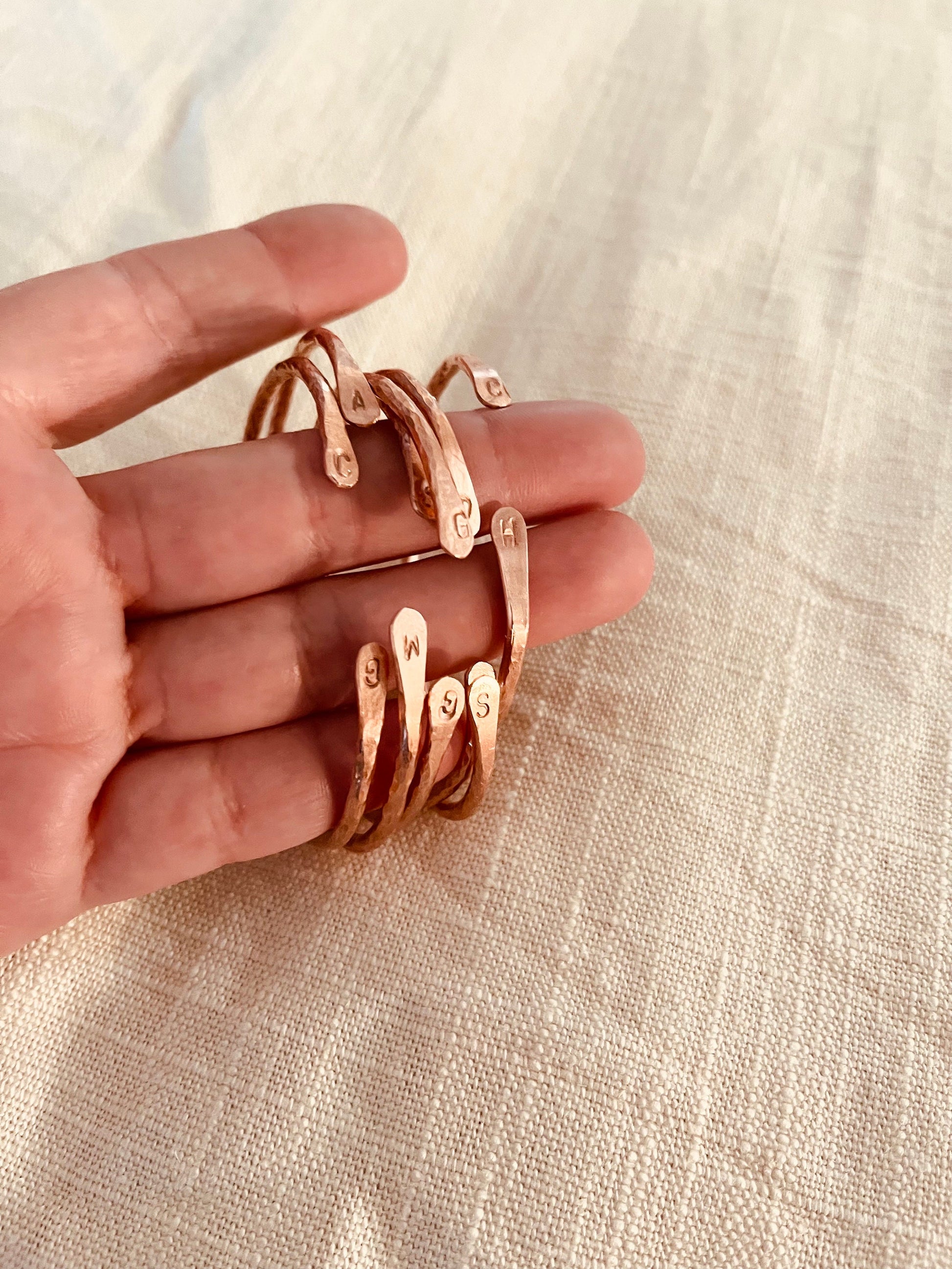 Personalized Cuff Bracelet | Handmade Hammered Copper Jewelry | Solid Pure Quality Copper | Gift for Her | Seventh Anniversary | Initials