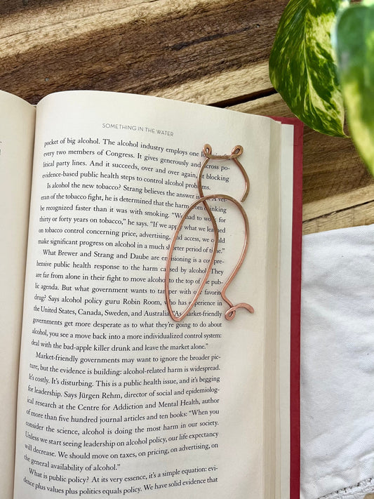 Owl Bookmark | Handmade Salvaged Copper Wire Line Art | Reading Accessories | Journal Notebook Diary Stationary | Bookworm Gift Book Jewelry