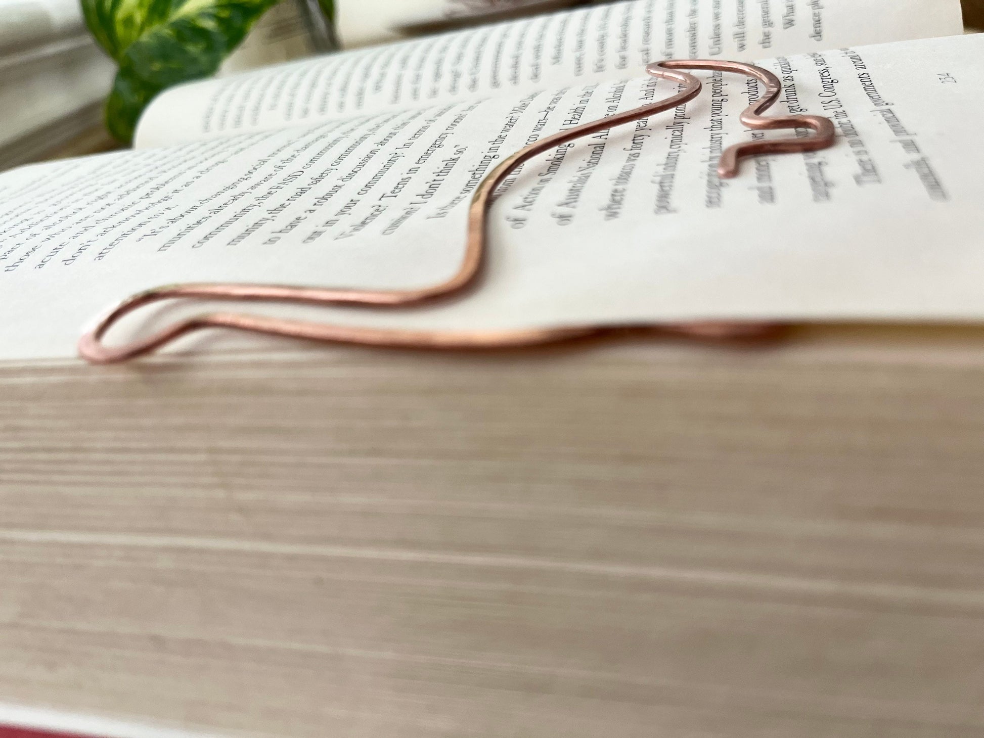 Dinosaur Bookmark | Handmade Salvaged Copper Wire Line Art | Reading Accessories | Journal Diary Notebook Stationary | Bookworm Gift Bookish